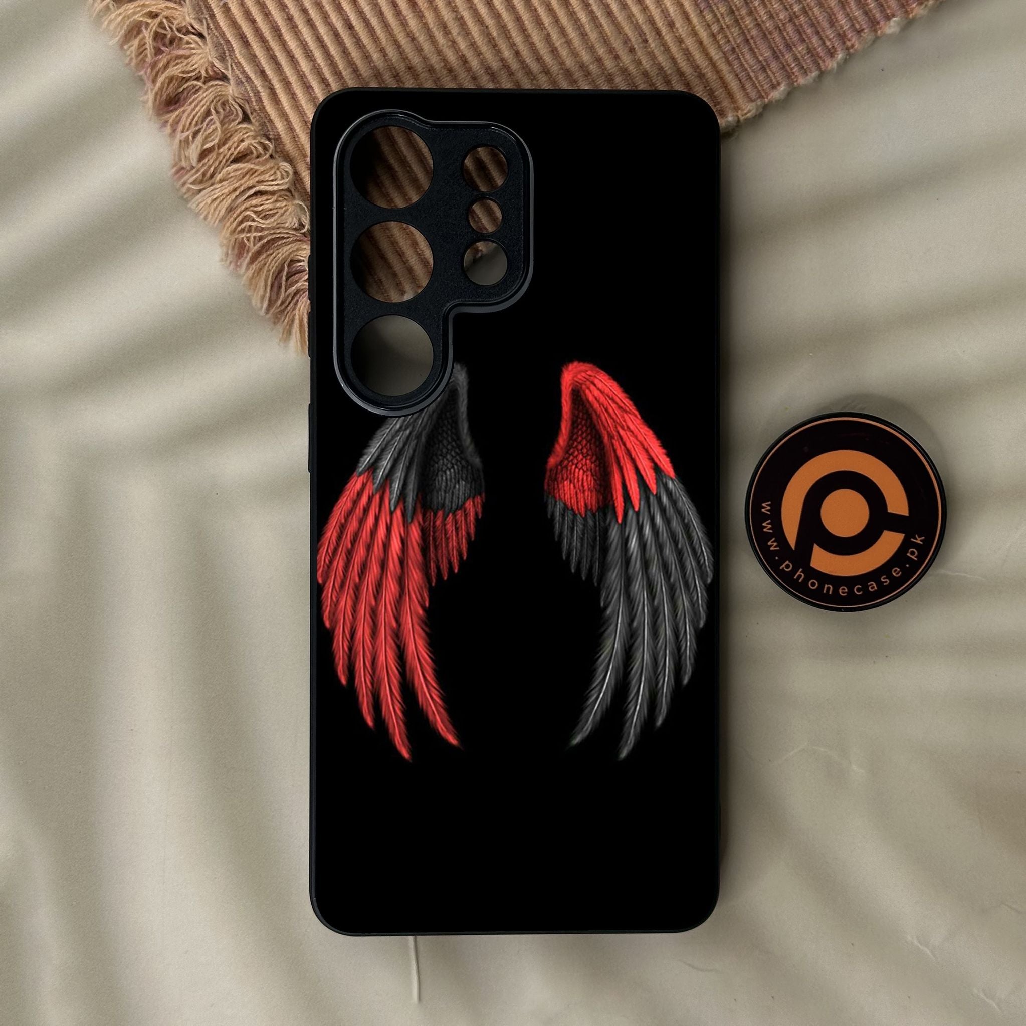 Galaxy S26 Ultra - Angel Wings Design 7 - Premium Metal Printed Soft Bumper Shock Proof Case