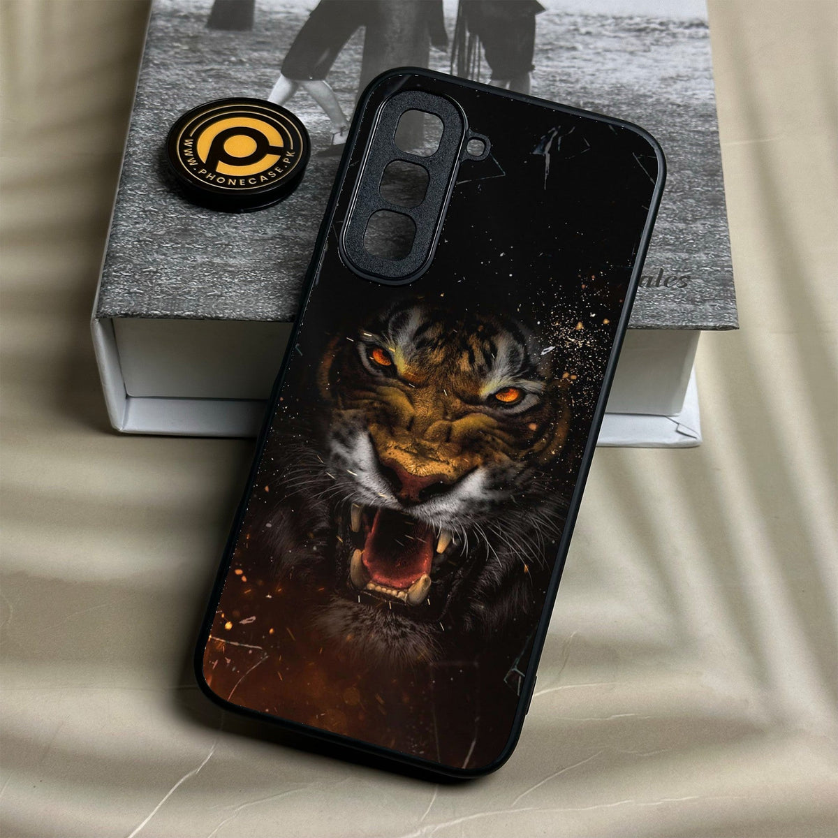 Infinix Hot 70 - Tiger Design 9 - Premium Metal Printed Soft Bumper Shock Proof Case