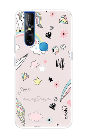 Unicorn Doodle Soft Cover For Vivo V15