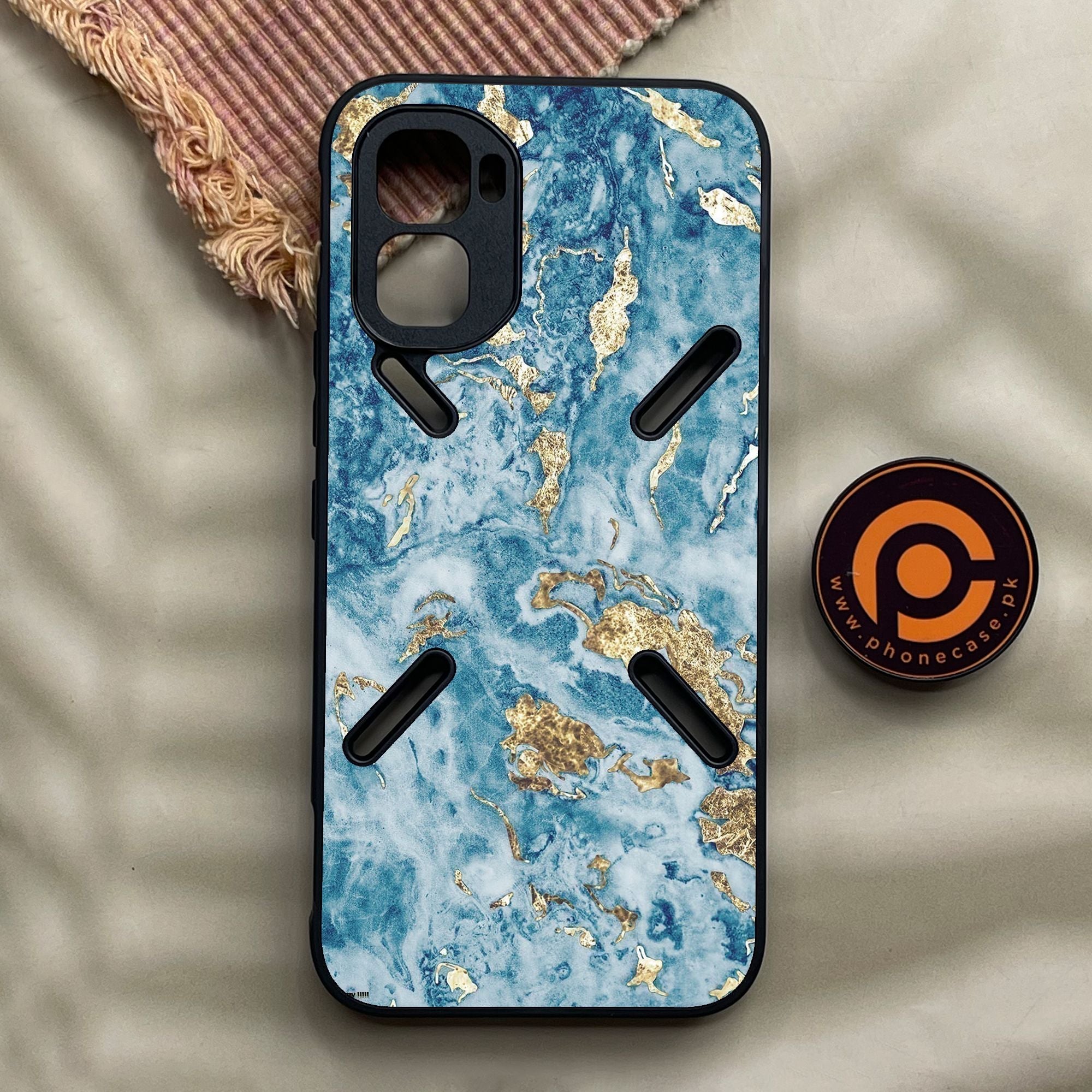 Infinix GT 50 Pro - Blue 2.0 Design 7 - Premium Metal Printed Soft Bumper Shock Proof Case