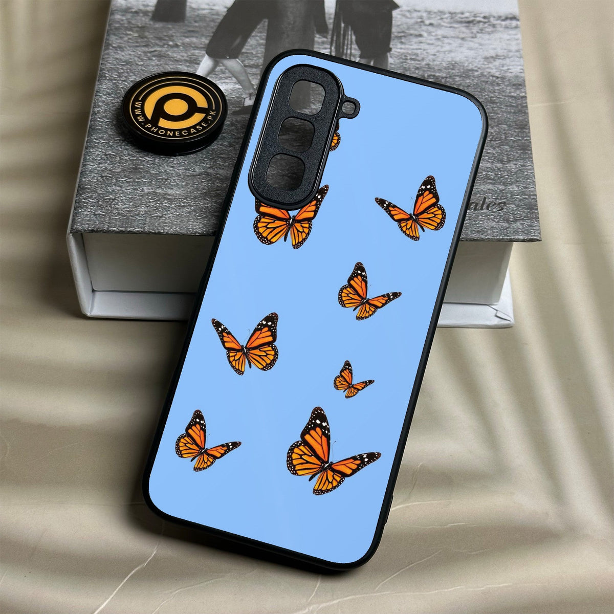 Infinix Hot 70 - Butterflies Design 3 - Premium Metal Printed Soft Bumper Shock Proof Case