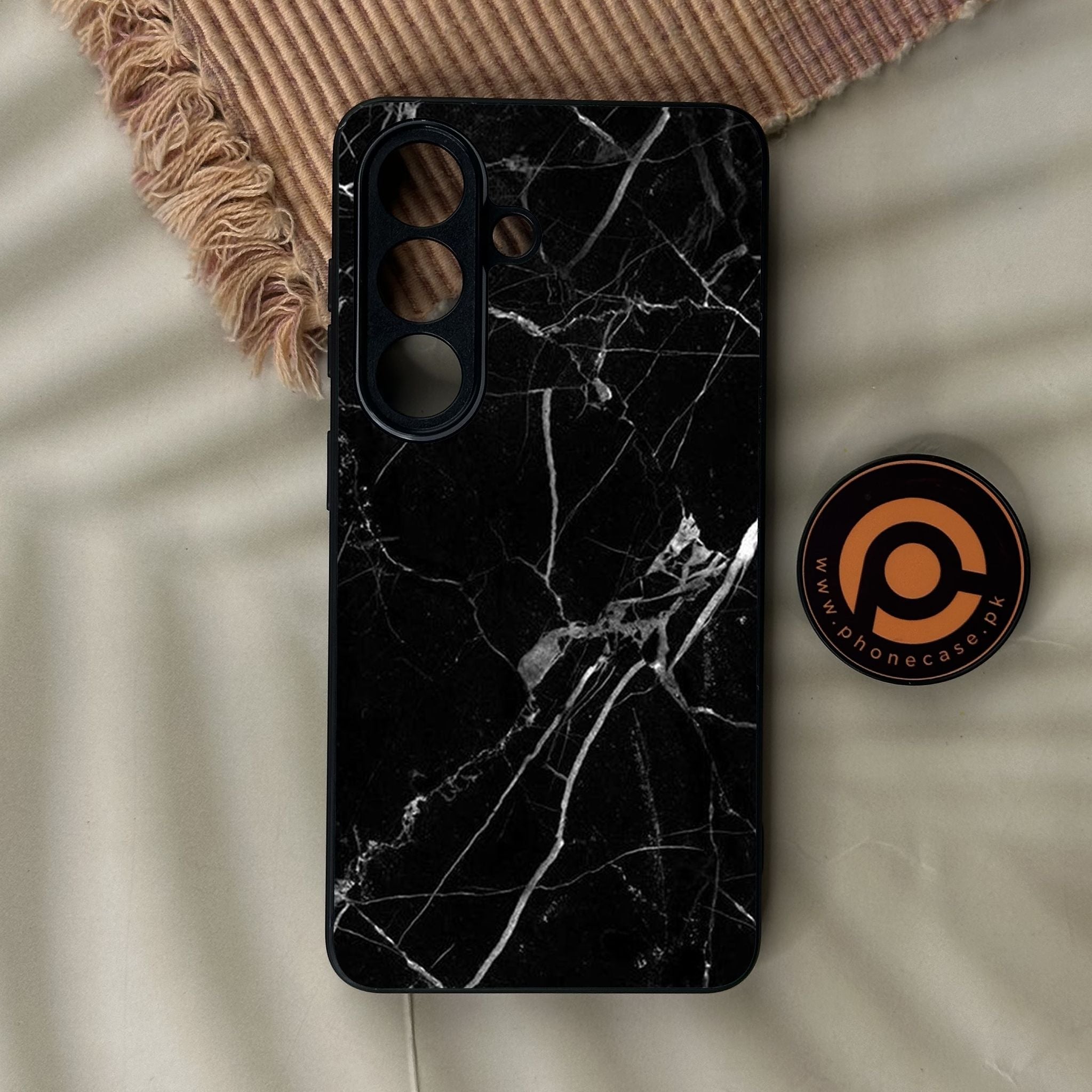 Galaxy S26 - Black Marble Design 2 - Premium Metal Printed Soft Bumper Shock Proof Case