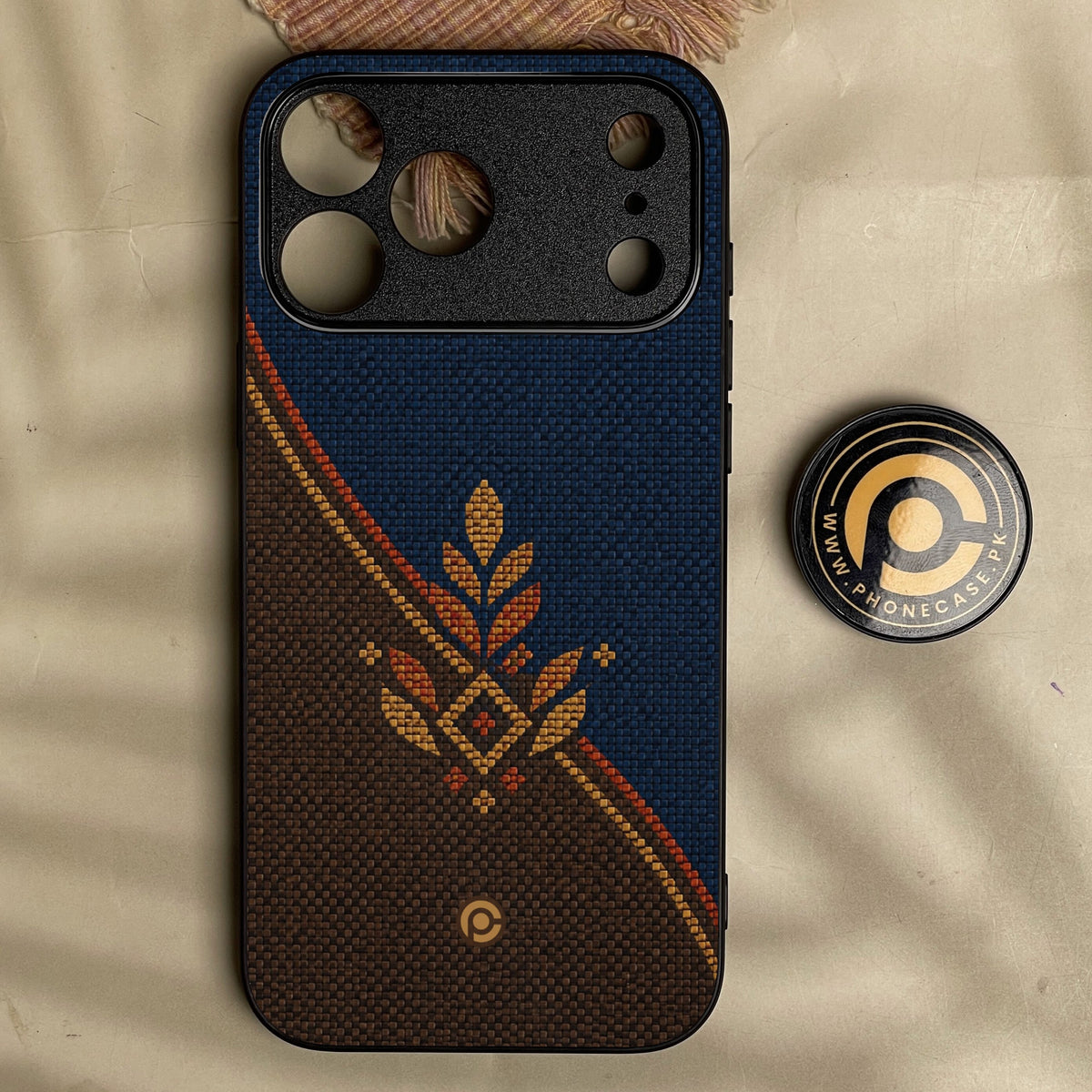 Iphone 18 Pro Max - Classic Weave Design 6 - Premium Metal Printed Soft Bumper Shock Proof Case
