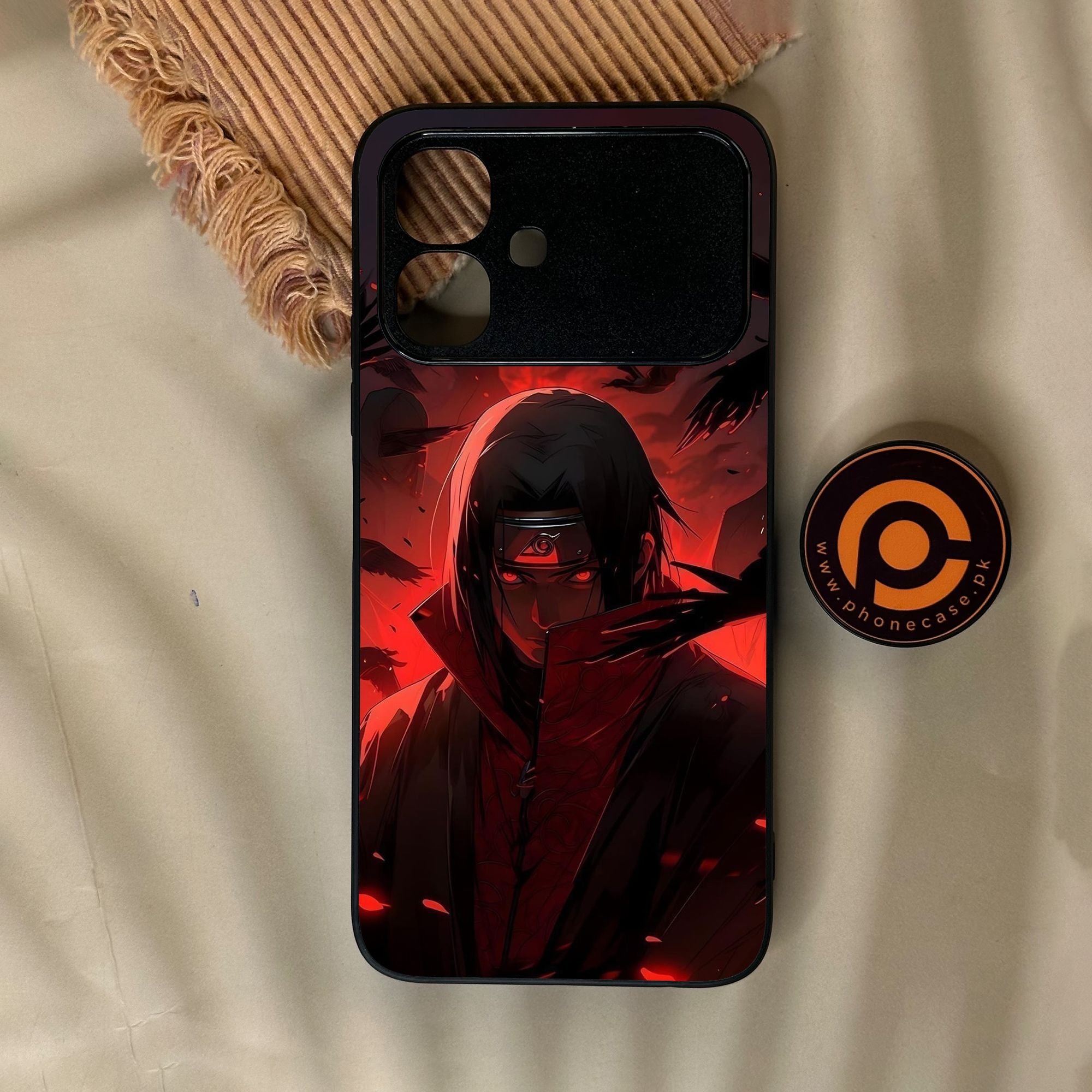 Infinix Smart 20 - Red Rings Itachi - Premium Metal Printed Soft Bumper Shock Proof Case