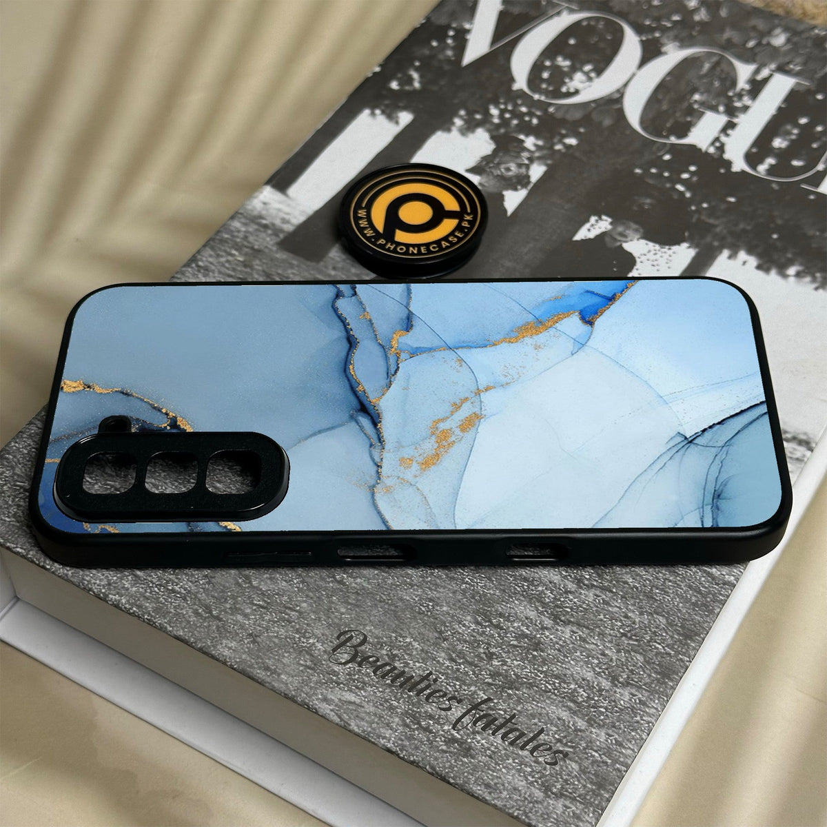 Infinix Hot 70 - Blue Marble Design 8 - Premium Metal Printed Soft Bumper Shock Proof Case