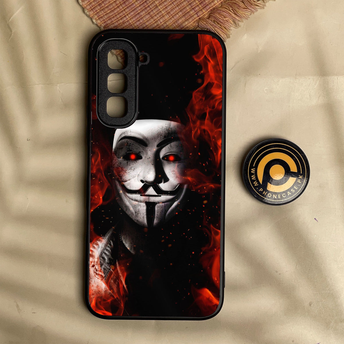 Infinix Hot 70 - Anonymous 2.0 Design 7 - Premium Metal Printed Soft Bumper Shock Proof Case