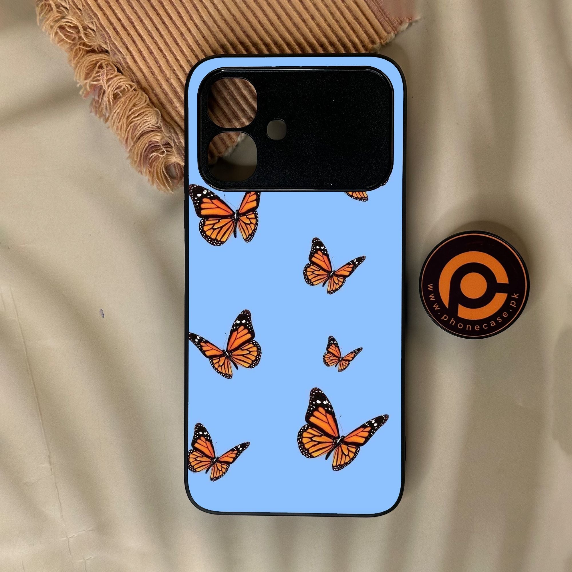 Infinix Smart 20 - Butterflies Design 3 - Premium Metal Printed Soft Bumper Shock Proof Case