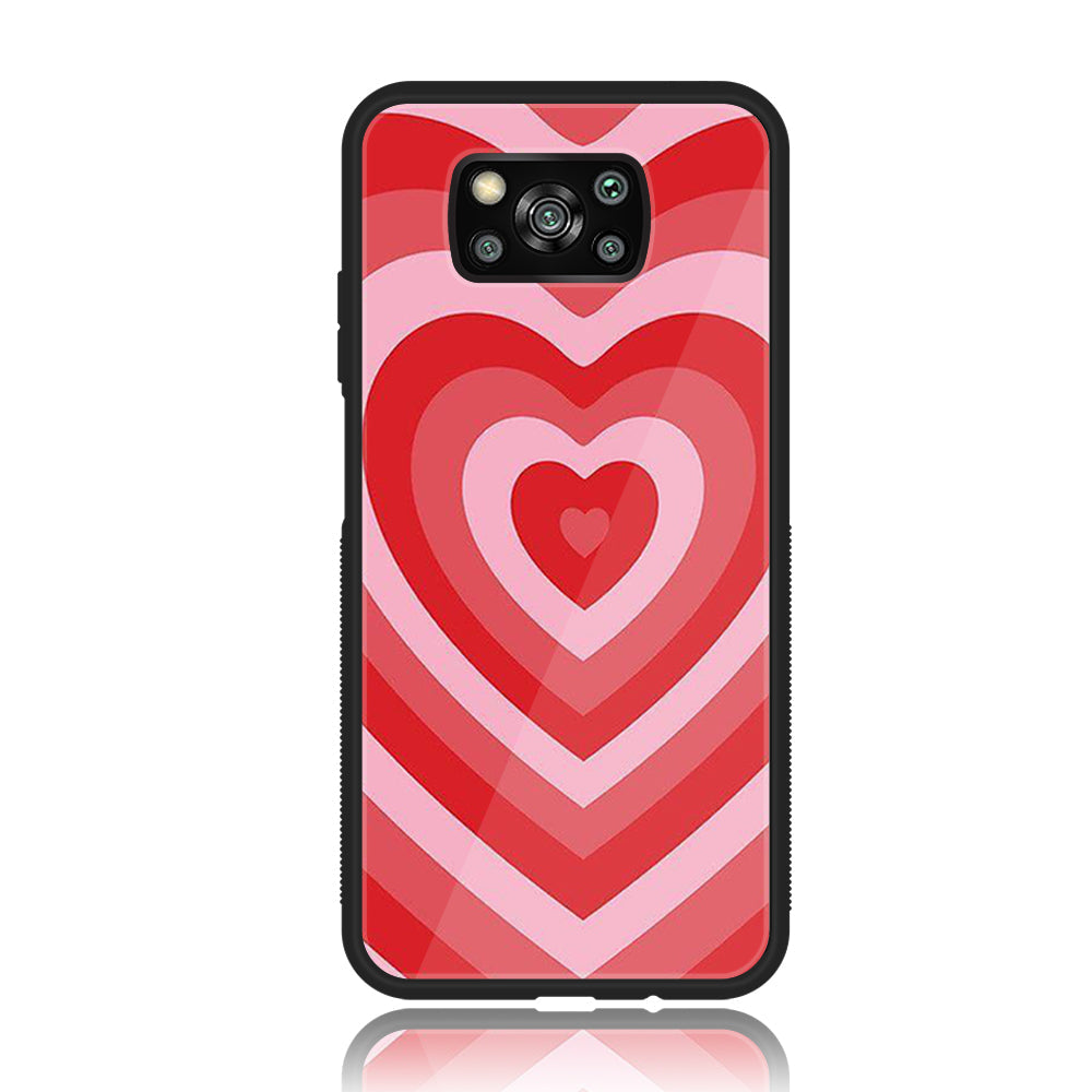 Xiaomi Poco X3 - Heart Series - Premium Printed Glass soft Bumper shock Proof Case