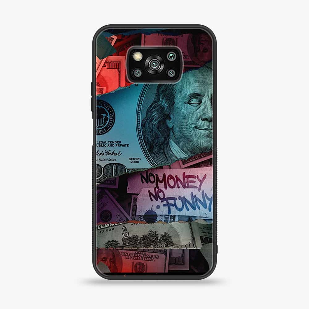 Xiaomi Poco X3- Dollar Series - Premium Printed Glass soft Bumper shock Proof Case