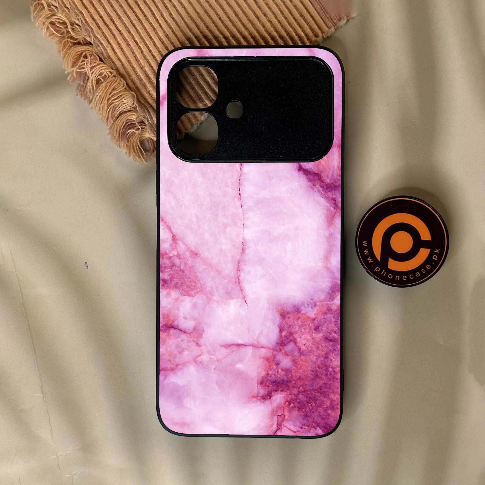 Infinix Smart 20 - Pink Design 5 - Premium Metal Printed Soft Bumper Shock Proof Case