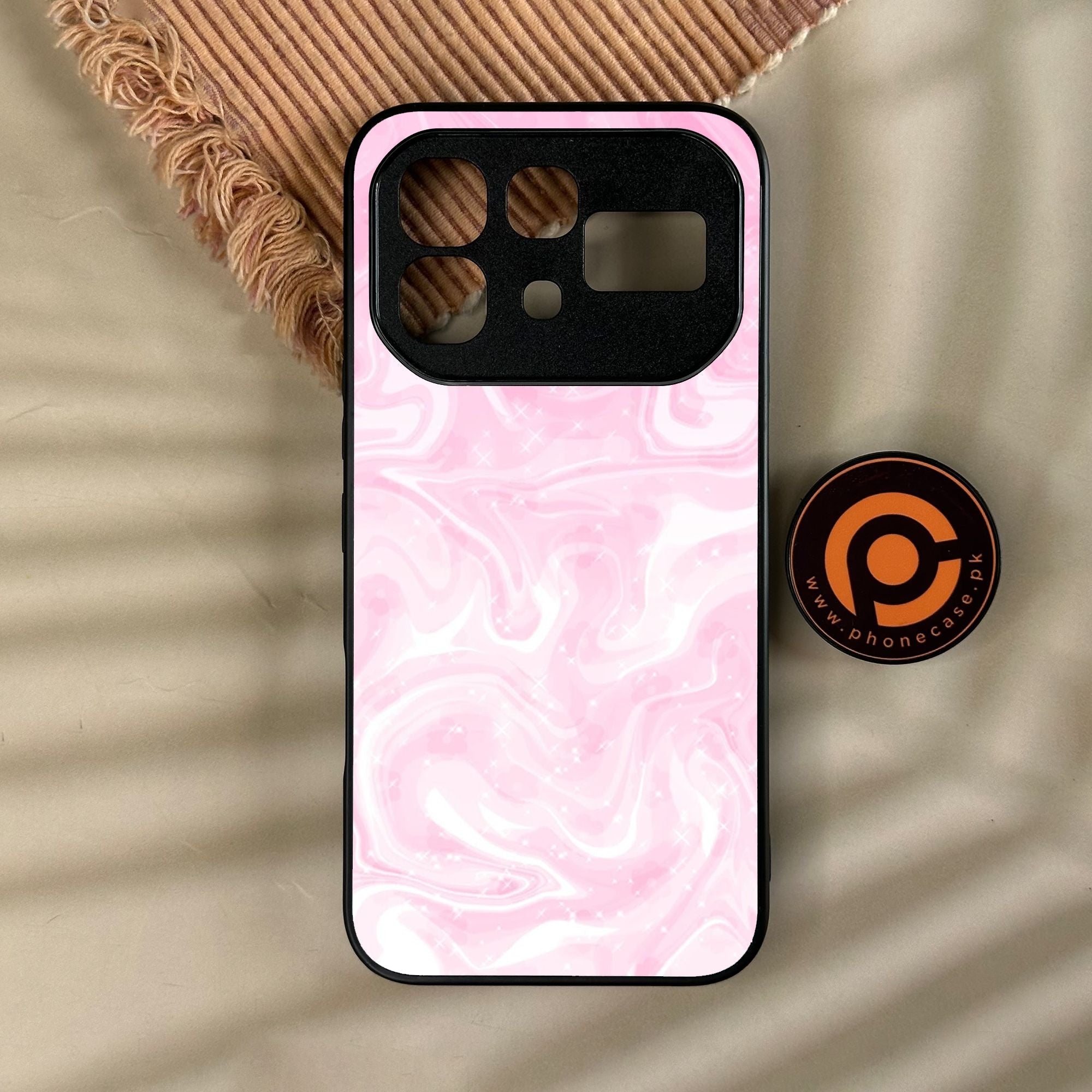 Infinix Note 60 Pro - Pink Design 9 - Premium Metal Printed Soft Bumper Shock Proof Case