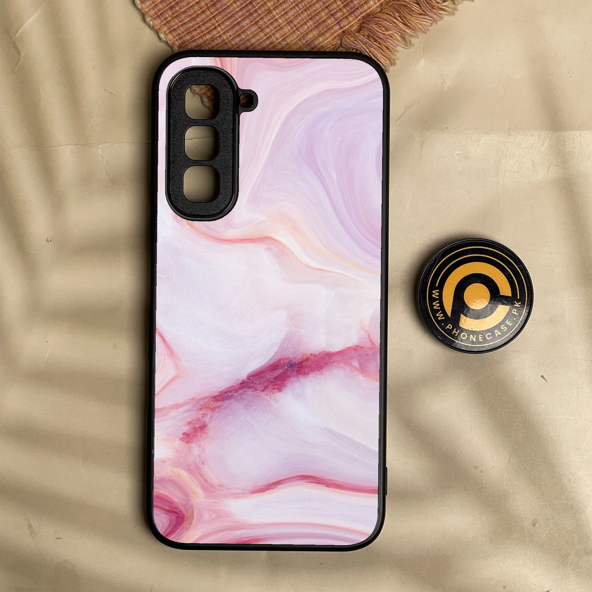 Infinix Hot 70 - Pink Design 8 - Premium Metal Printed Soft Bumper Shock Proof Case