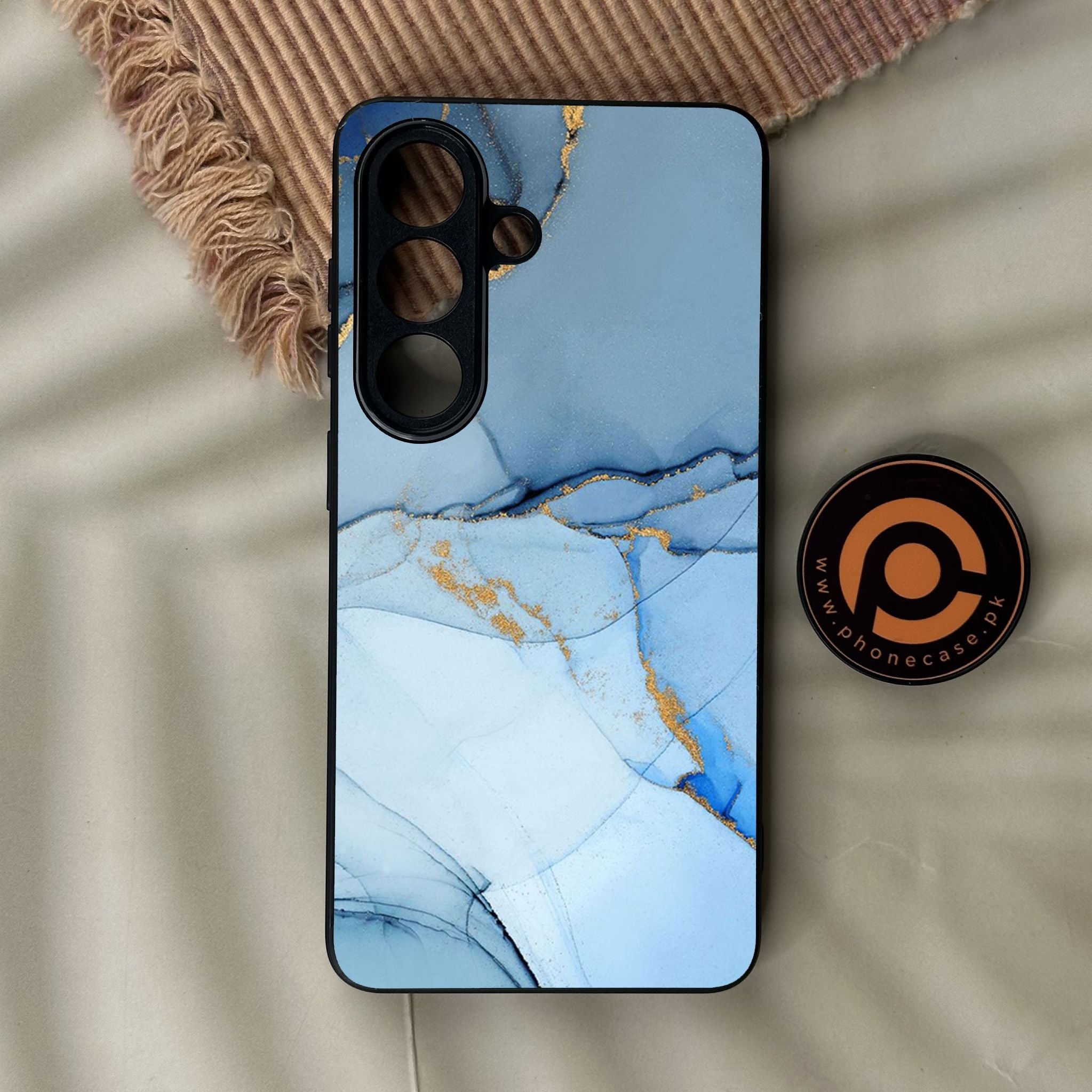 Galaxy S26 - Blue Marble Design 8 - Premium Metal Printed Soft Bumper Shock Proof Case