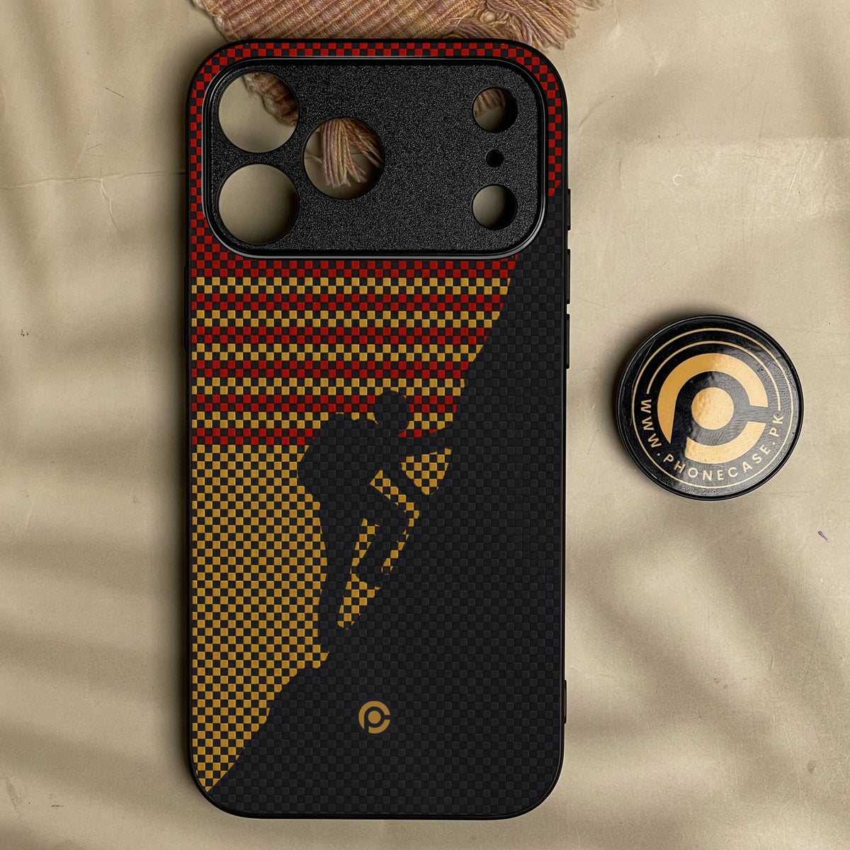 Iphone 18 Pro Max - Classic Weave Design 2 - Premium Metal Printed Soft Bumper Shock Proof Case
