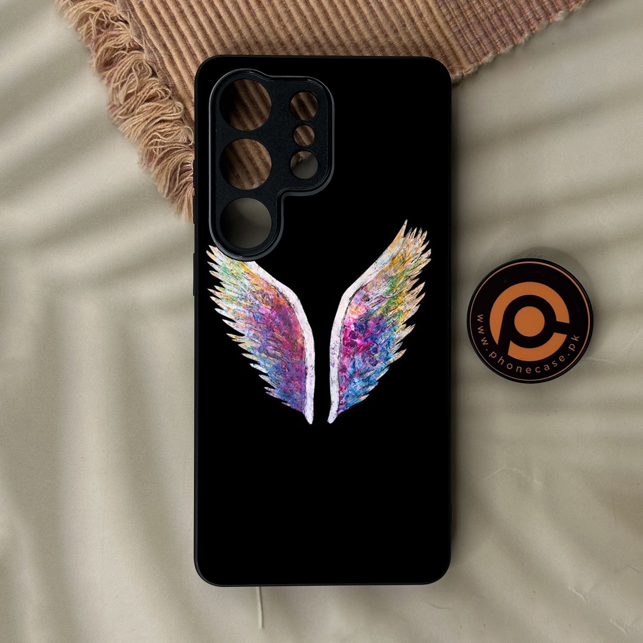 Galaxy S26 Ultra - Angel Wings Design 3 - Premium Metal Printed Soft Bumper Shock Proof Case