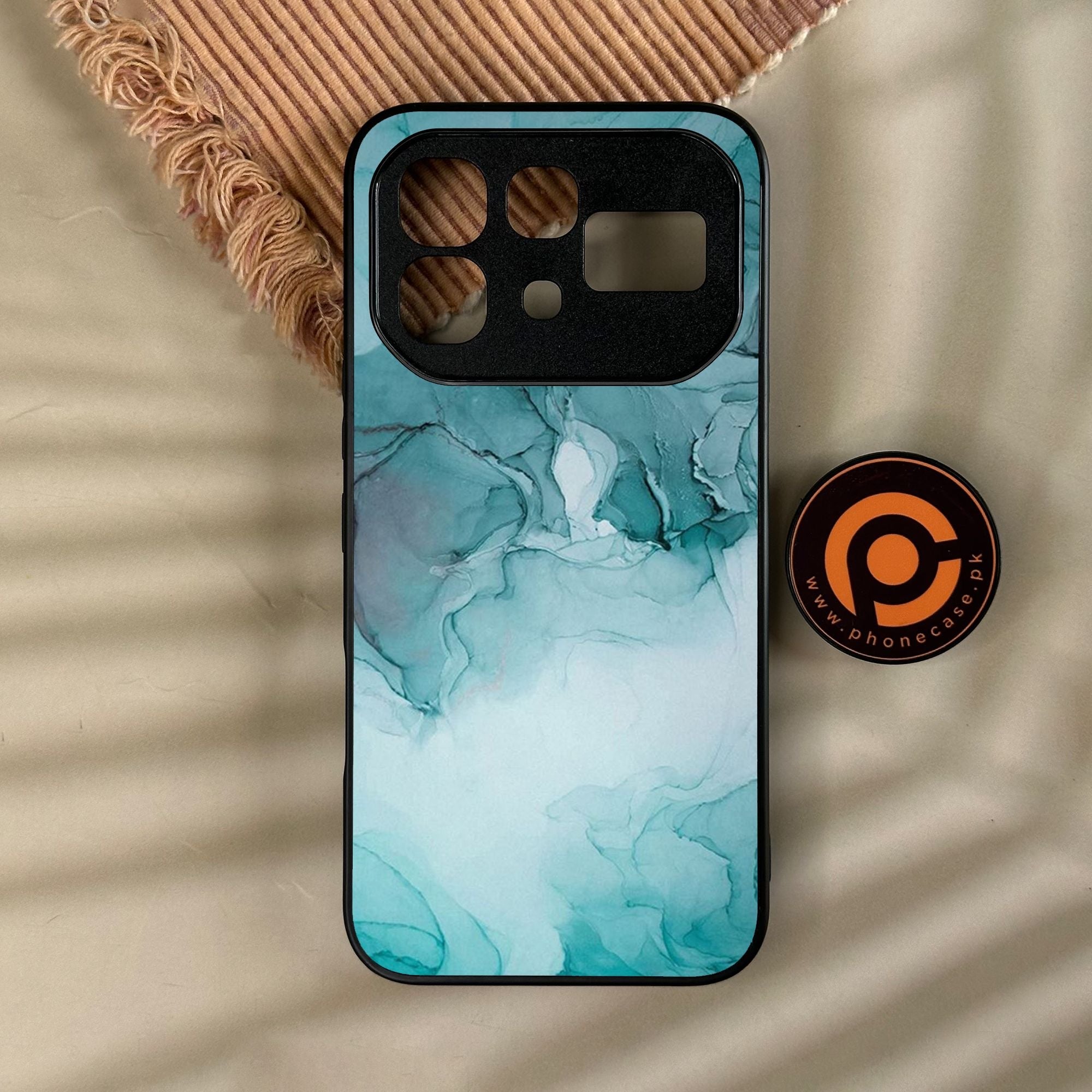 Infinix Note 60 Pro - Blue Marble Design 3 - Premium Metal Printed Soft Bumper Shock Proof Case