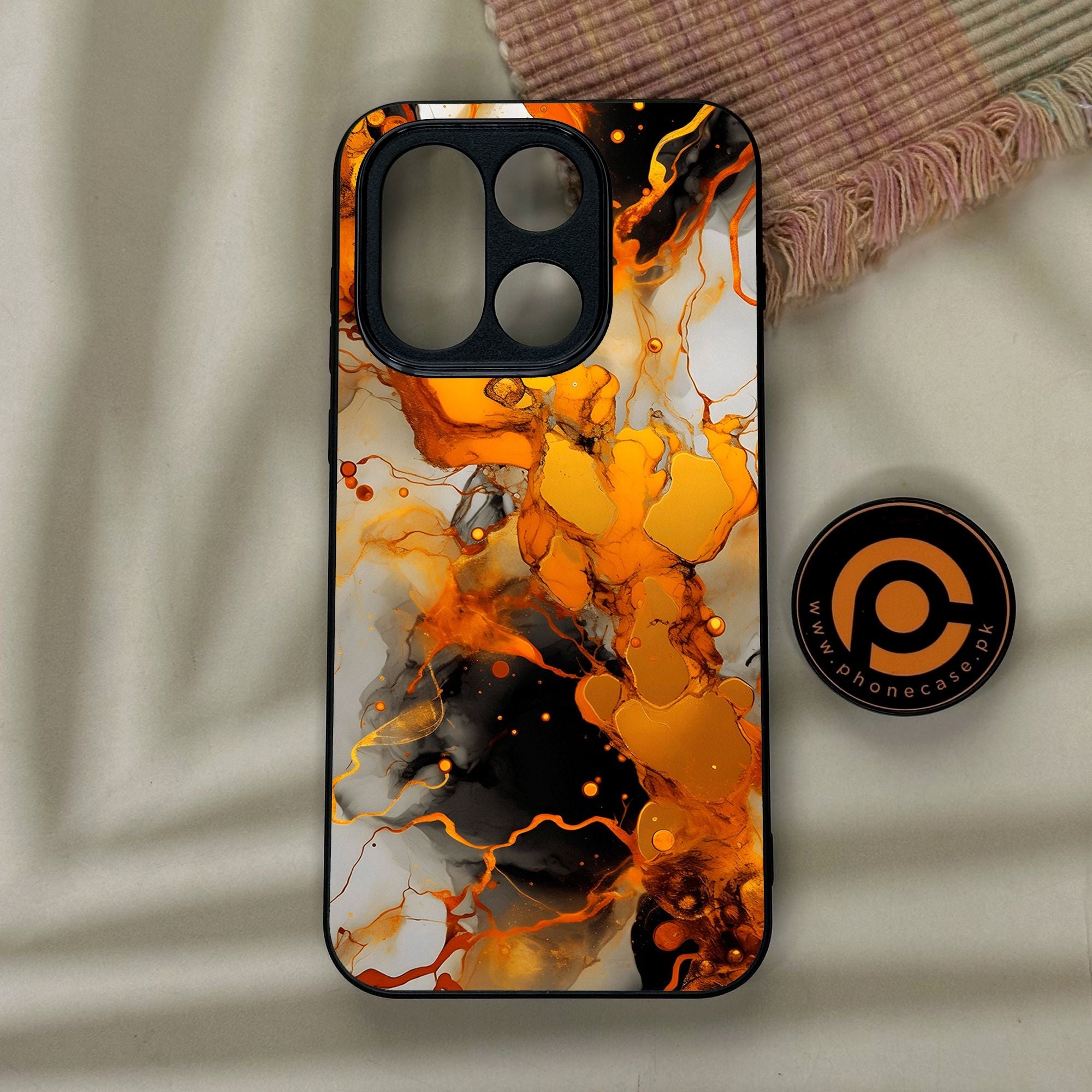 OnePlus 15 - Liquid Marble Design 2 - Premium Metal Printed Soft Bumper Shock Proof Case