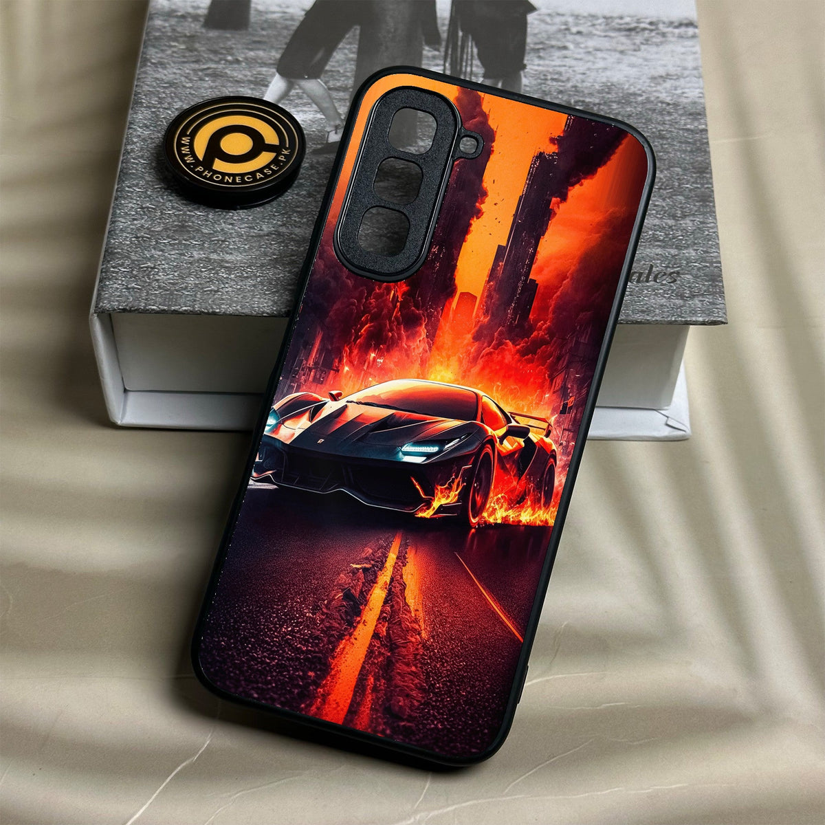Infinix Hot 70 - Racing Design 1 - Premium Metal Printed Soft Bumper Shock Proof Case