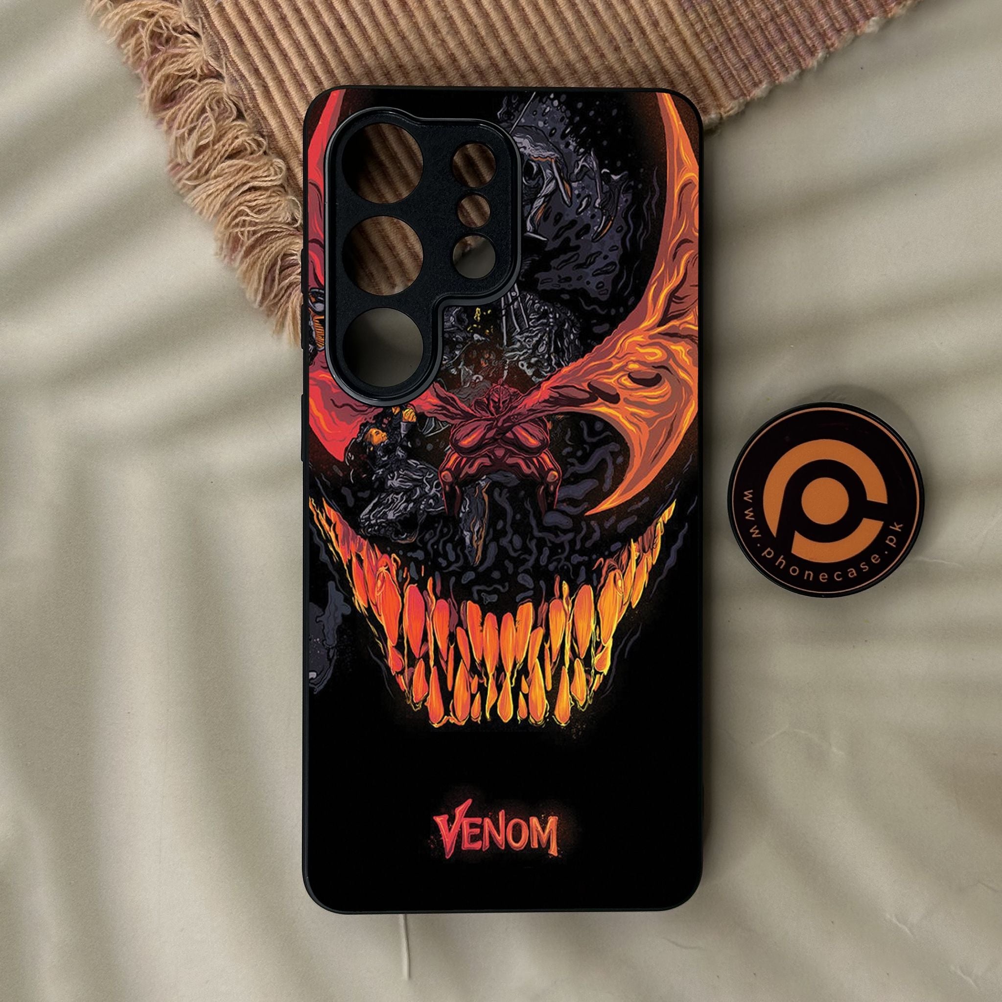 Galaxy S26 Ultra - Venom Case - Premium Metal Printed Soft Bumper Shock Proof Case