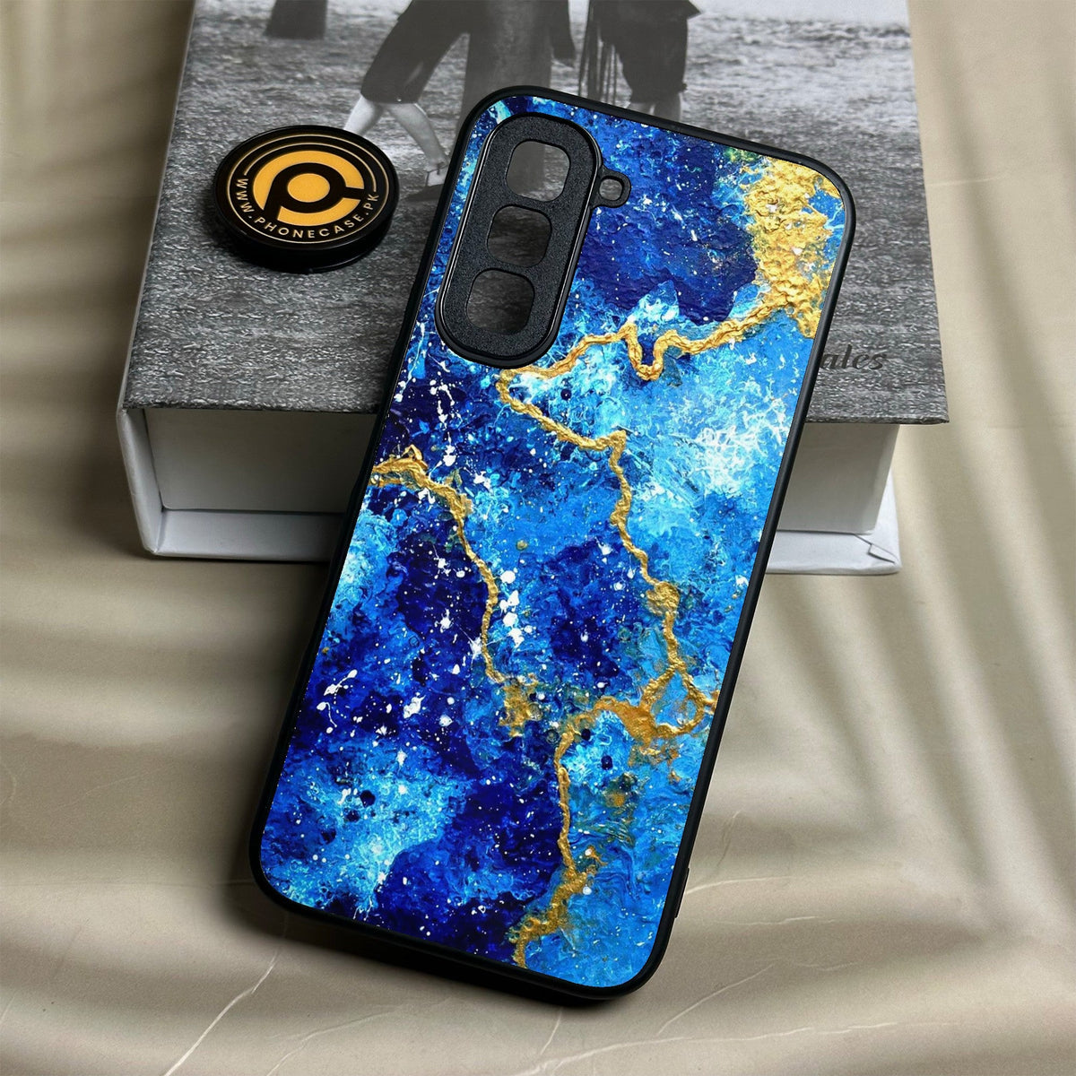 Infinix Hot 70 - Blue 2.0 Design 4 - Premium Metal Printed Soft Bumper Shock Proof Case