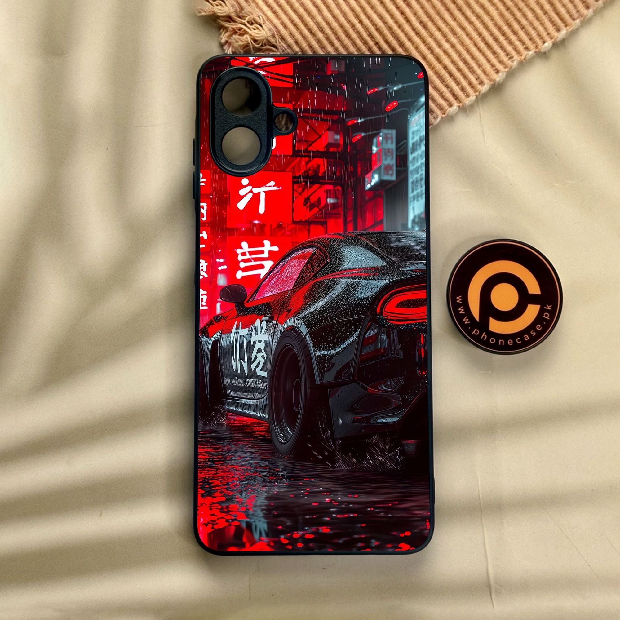 Samsung Galaxy A07 - Tokyo Dark Night Racing Car - Premium Metal Printed Soft Bumper Shock Proof Case CS-39520