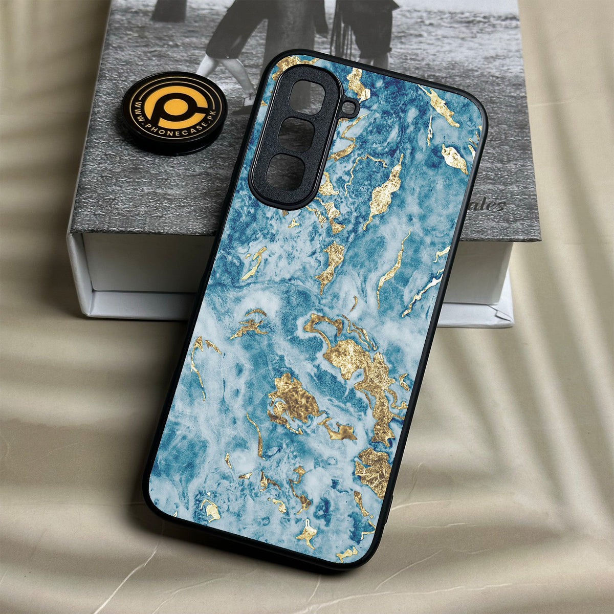 Infinix Hot 70 - Blue 2.0 Design 7 - Premium Metal Printed Soft Bumper Shock Proof Case