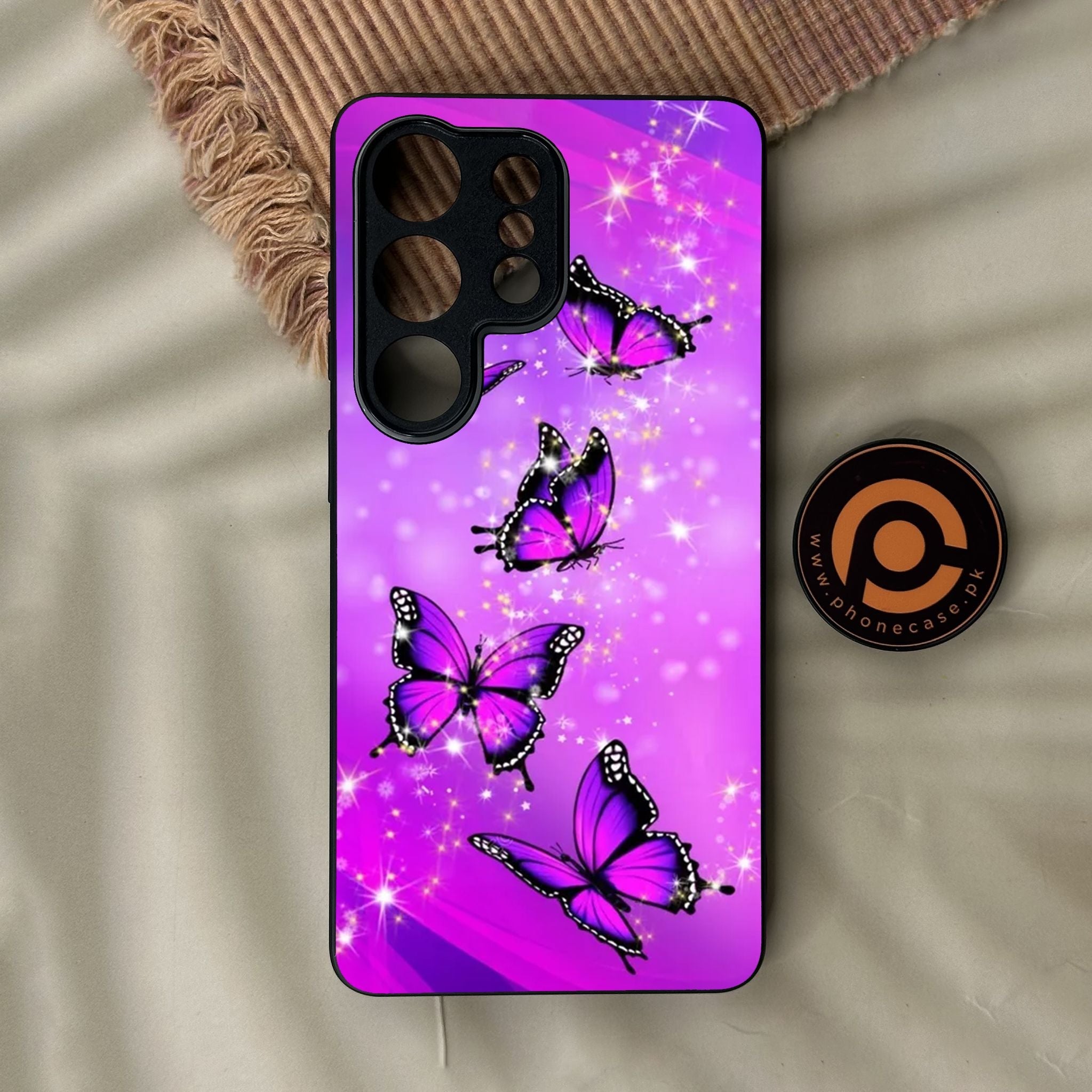 Galaxy S26 Ultra - Butterflies Design 8 - Premium Metal Printed Soft Bumper Shock Proof Case
