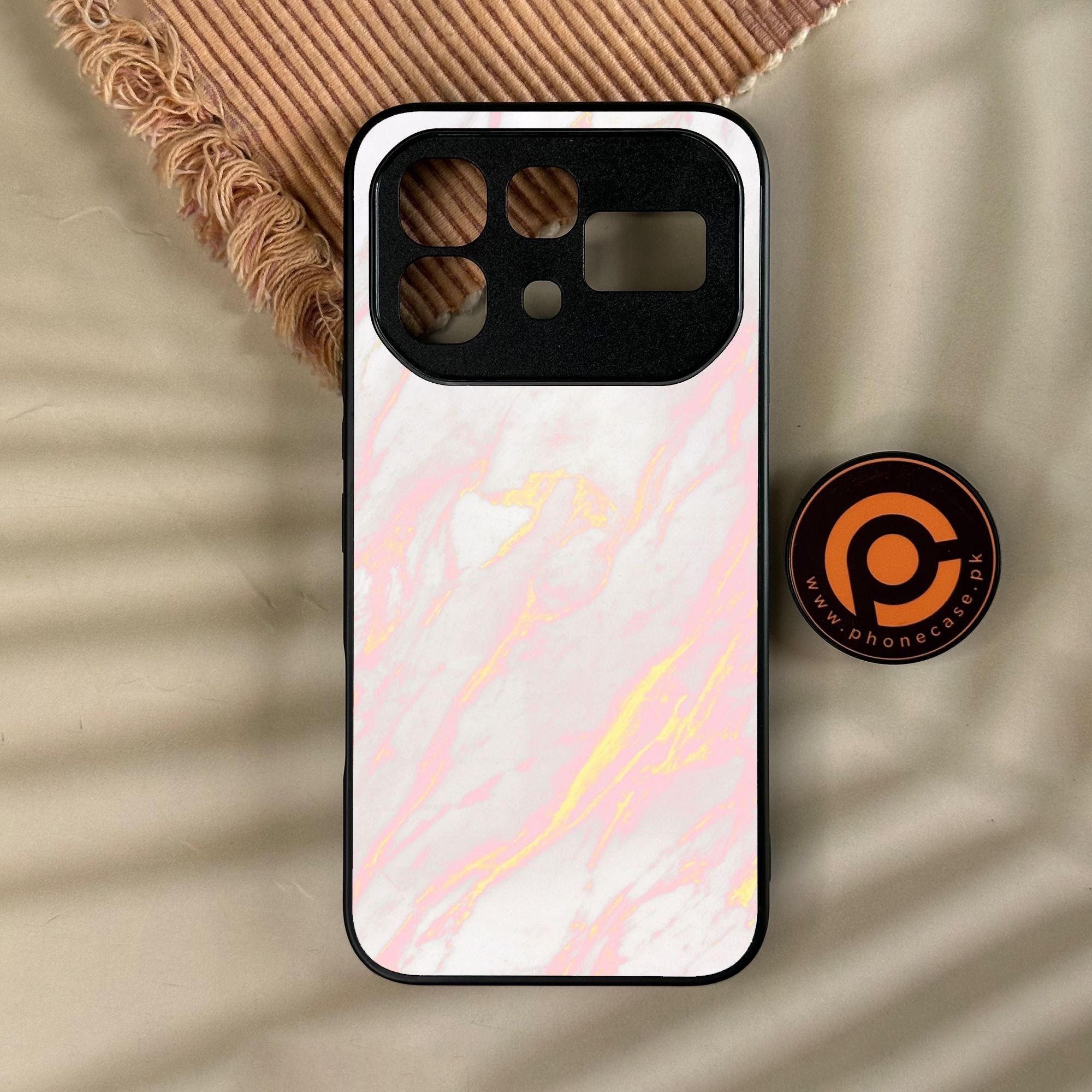 Infinix Note 60 Pro - Pink Design 7 - Premium Metal Printed Soft Bumper Shock Proof Case