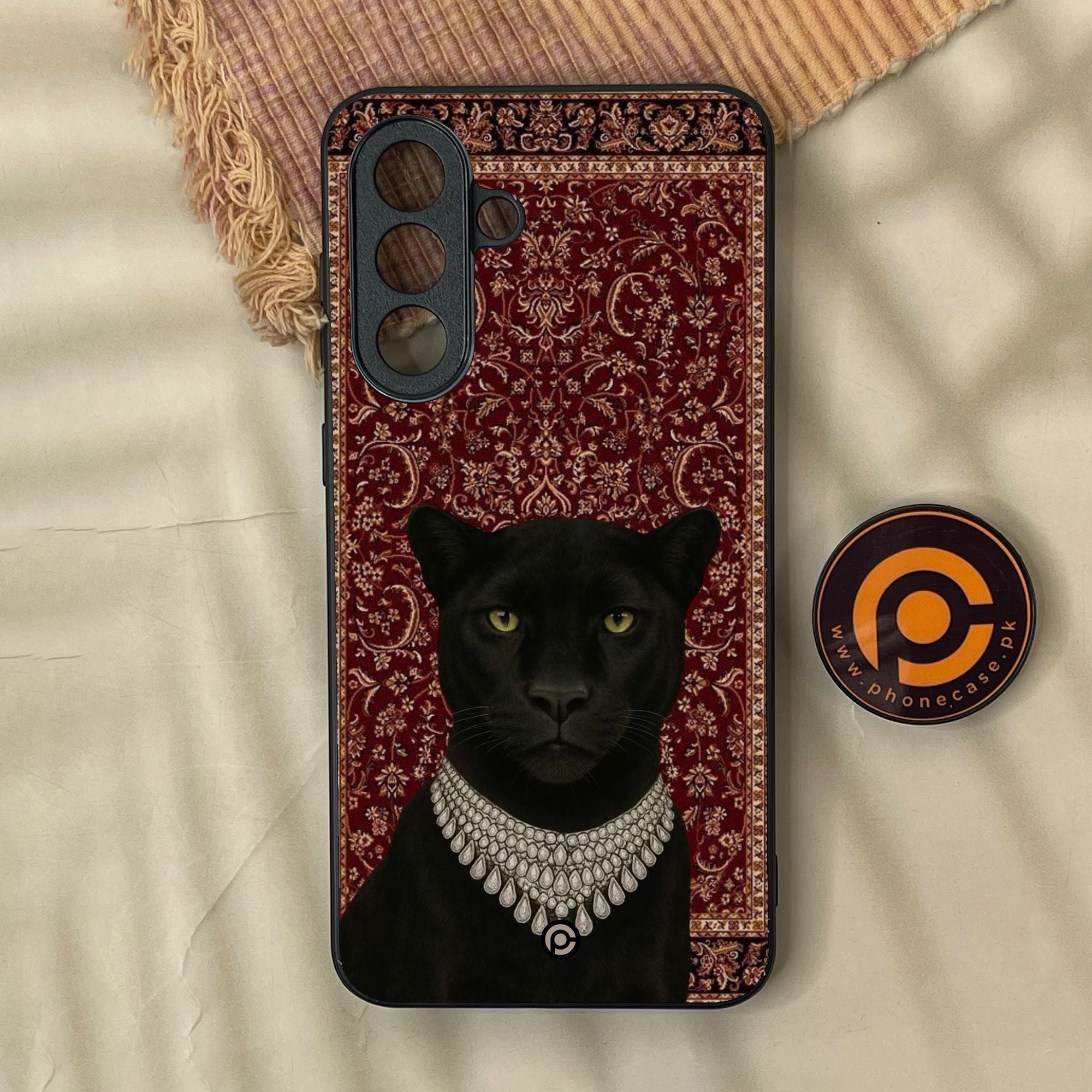 Samsung Galaxy A57 - Black Panther - Premium Metal Printed Soft Bumper Shock Proof Case