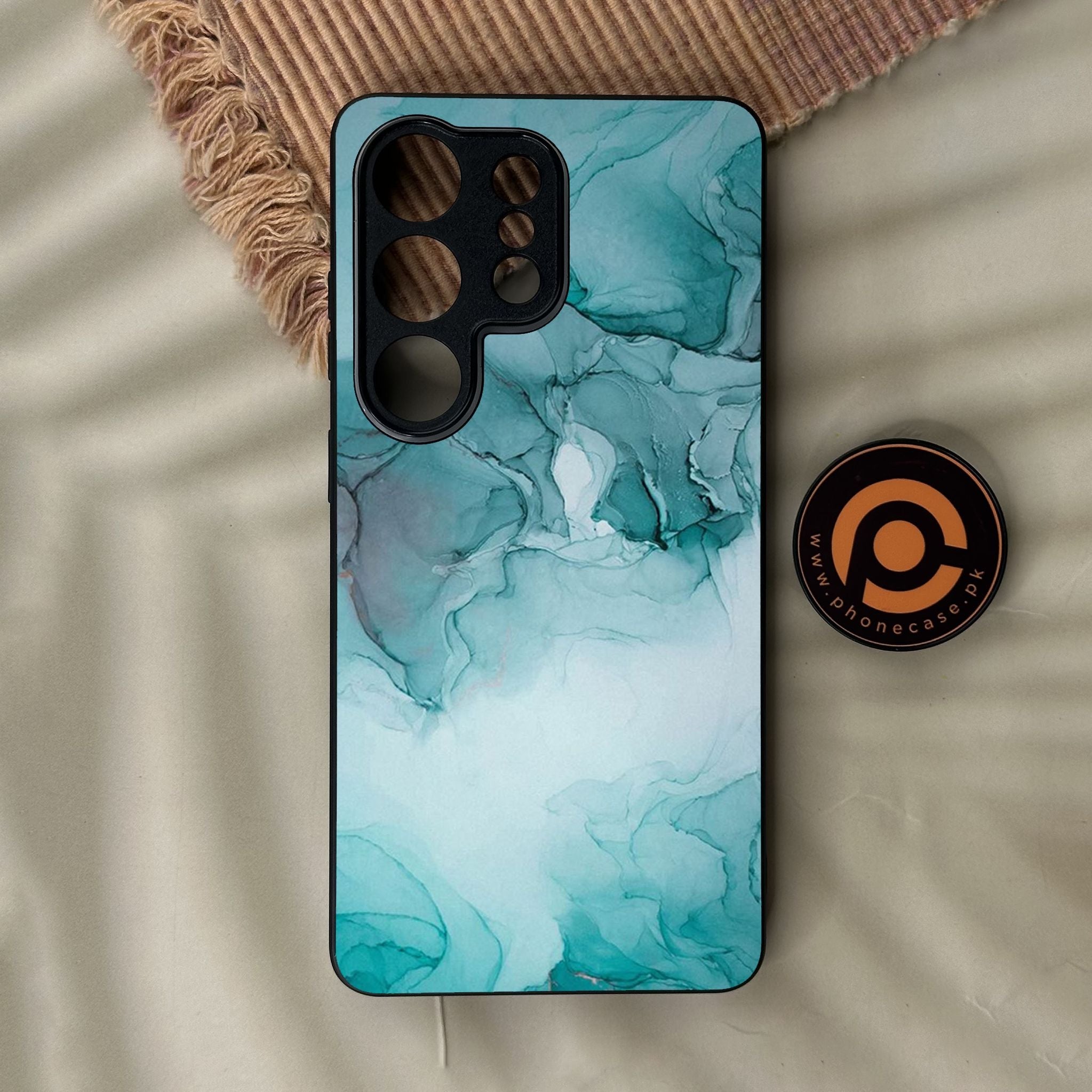 Galaxy S26 Ultra - Blue Marble Design 3 - Premium Metal Printed Soft Bumper Shock Proof Case