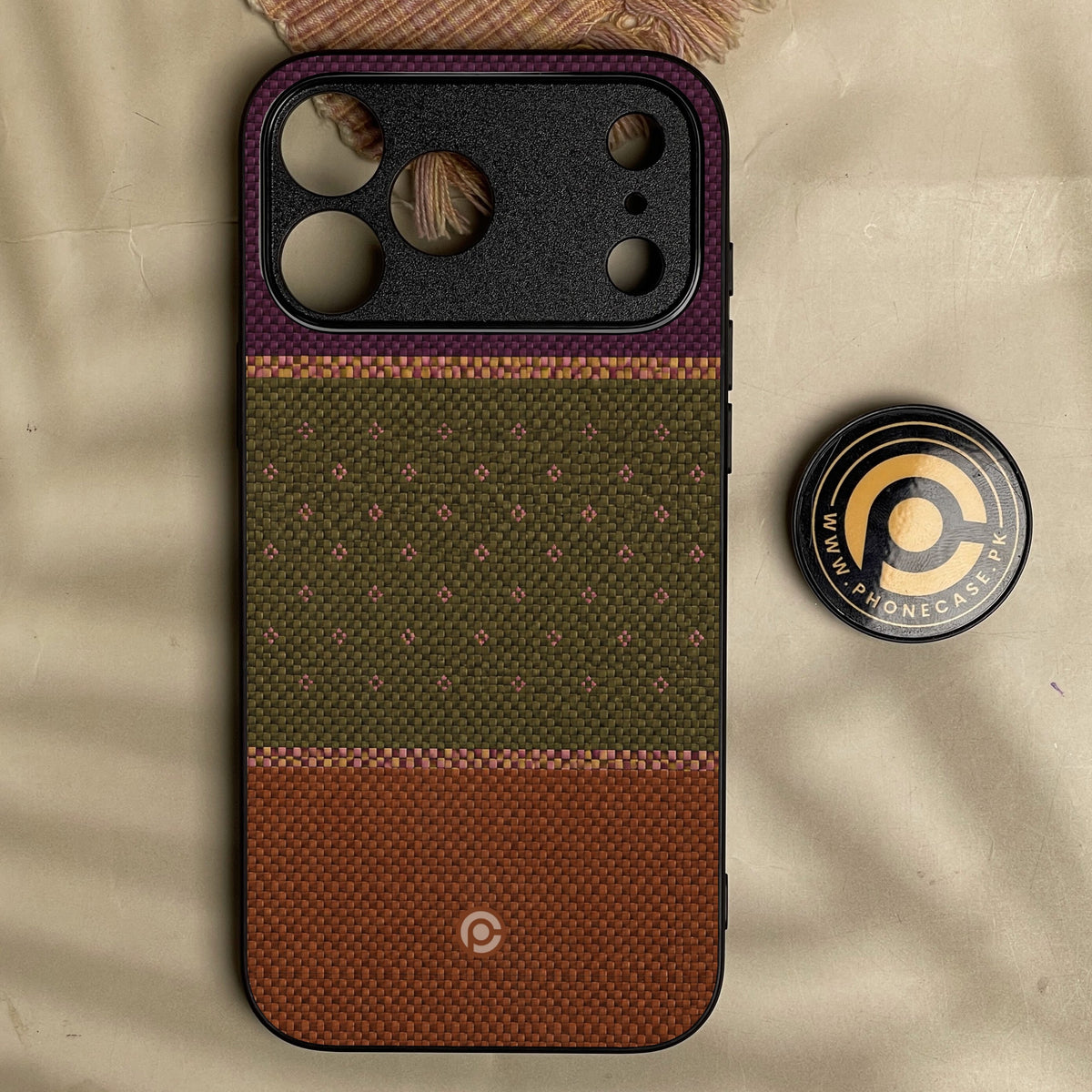 Iphone 18 Pro - Classic Weave Design 5 - Premium Metal Printed Soft Bumper Shock Proof Case