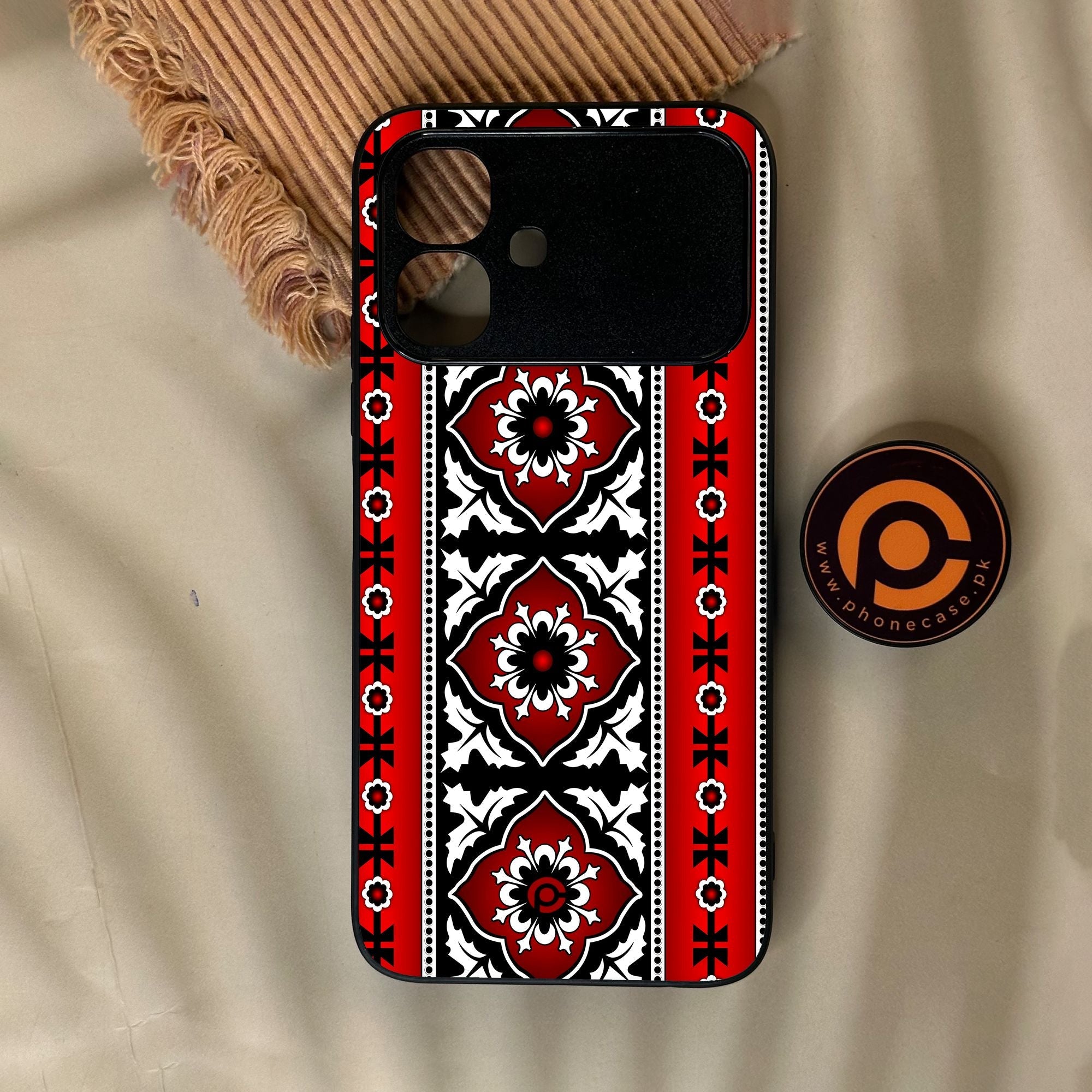 Infinix Smart 20 - Ajrak Design 1 - Premium Metal Printed Soft Bumper Shock Proof Case