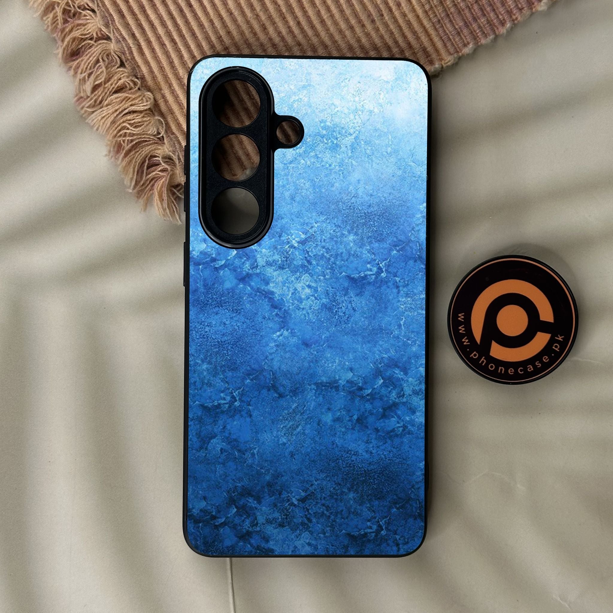 Galaxy S26 - Blue Marble Design 2 - Premium Metal Printed Soft Bumper Shock Proof Case