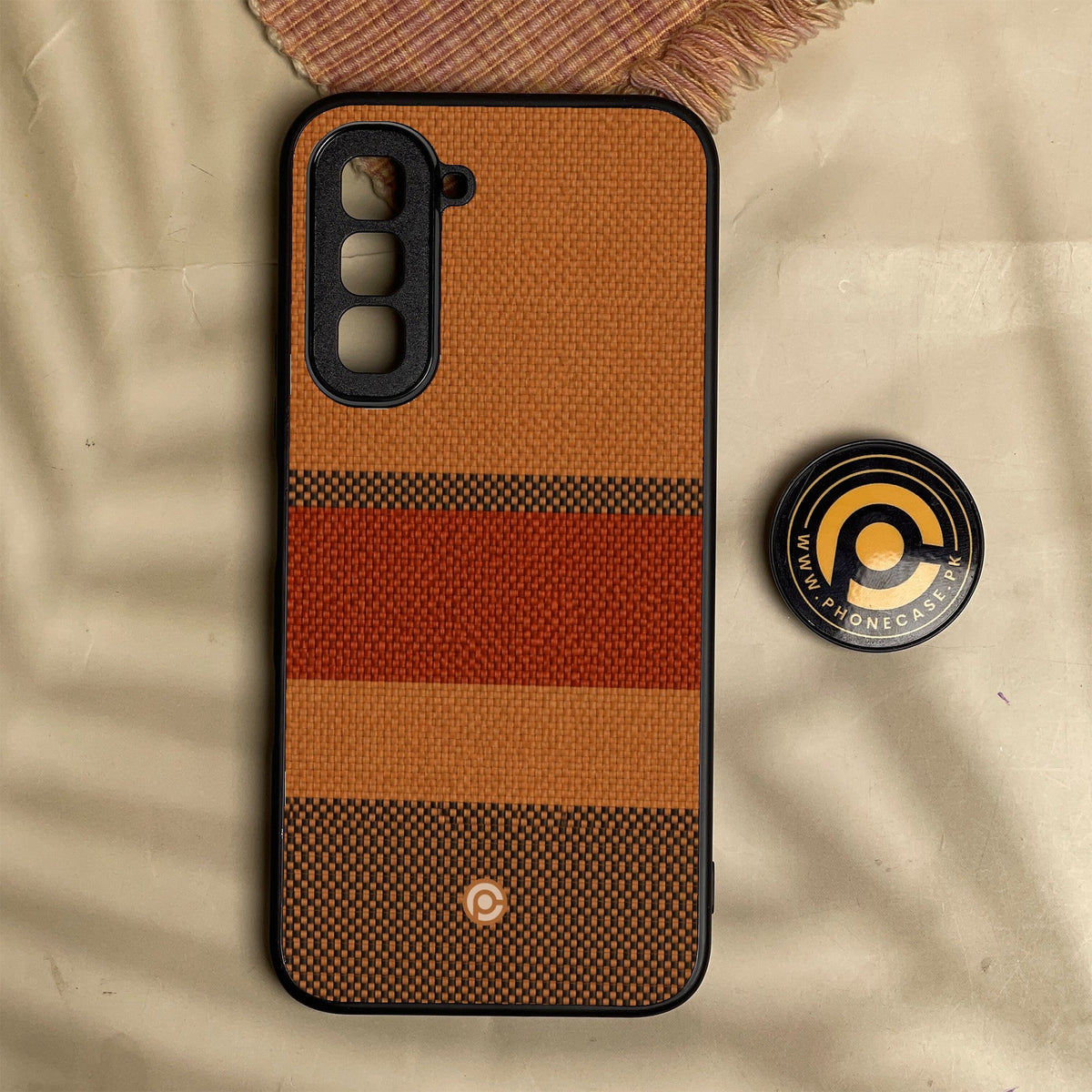 Infinix Hot 70 - Classic Weave Design 3 - Premium Metal Printed Soft Bumper Shock Proof Case