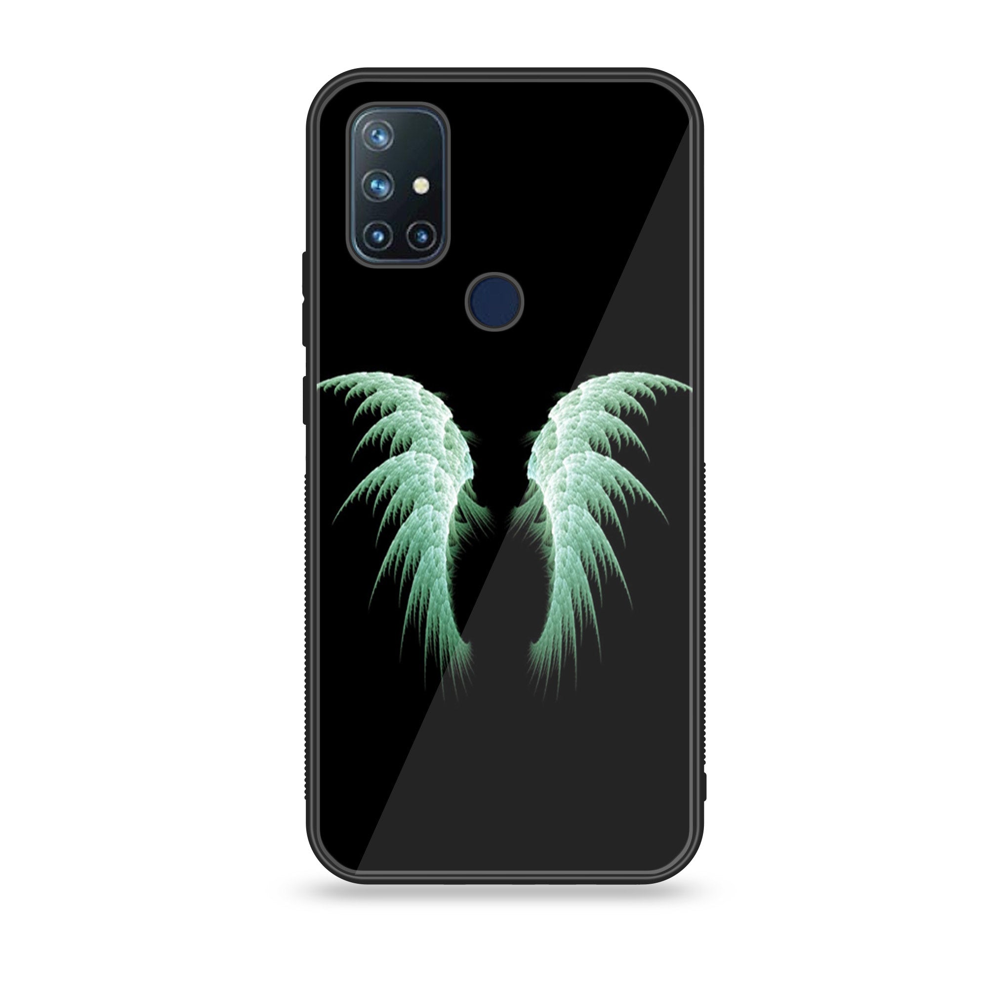 OnePlus Nord N10- Angel Wings Series - Premium Printed Glass soft Bumper shock Proof Case