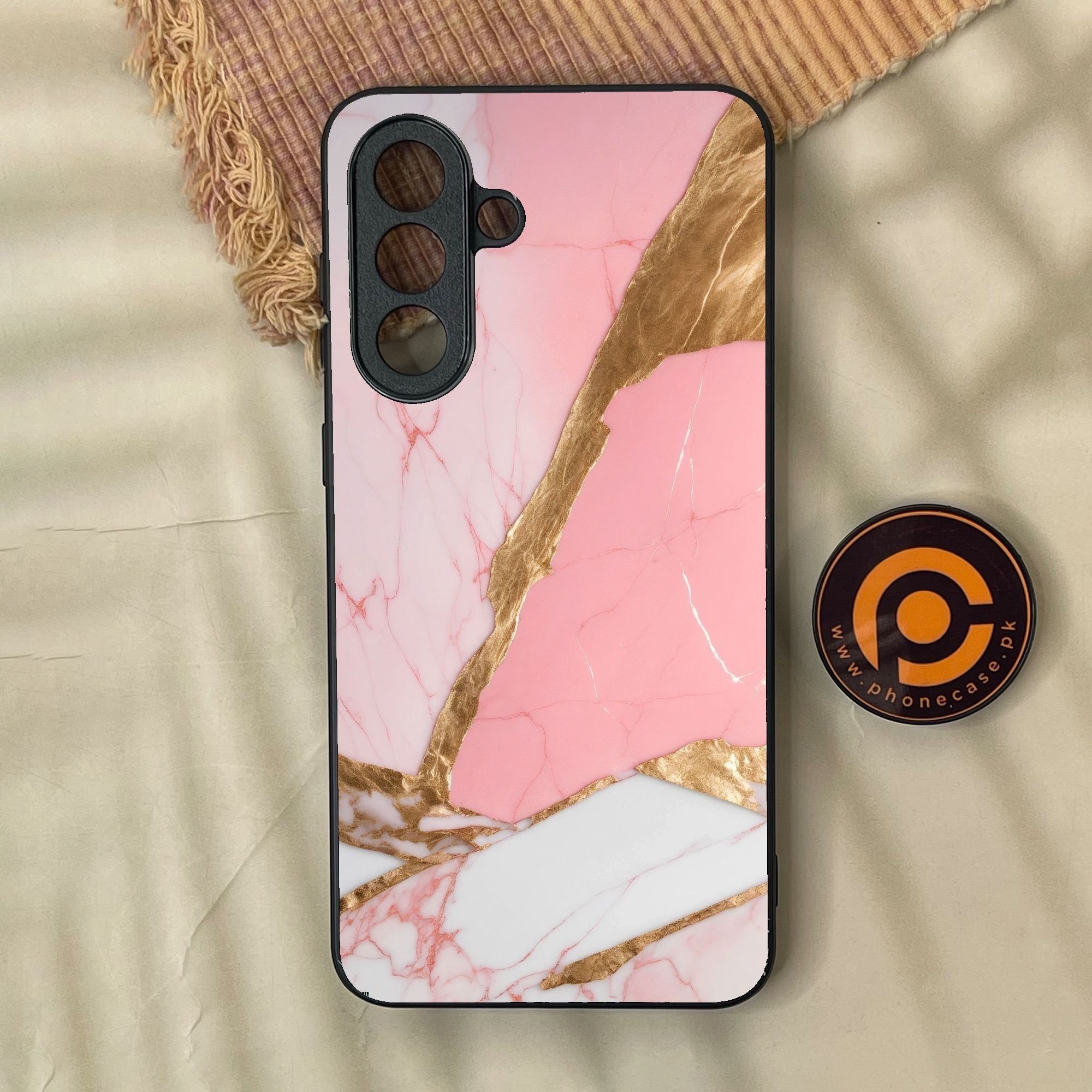 Samsung Galaxy A37 - Pink Marble 2.0 Design 2 - Premium Metal Printed Soft Bumper Shock Proof Case