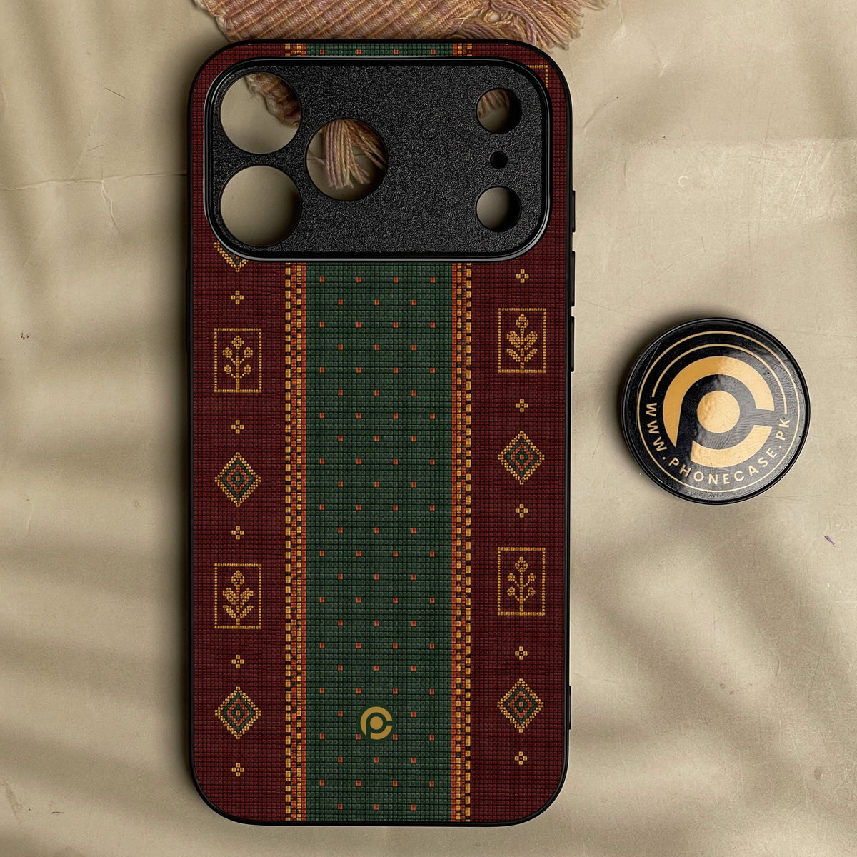 Iphone 18 Pro Max - Classic Weave Design 10 - Premium Metal Printed Soft Bumper Shock Proof Case