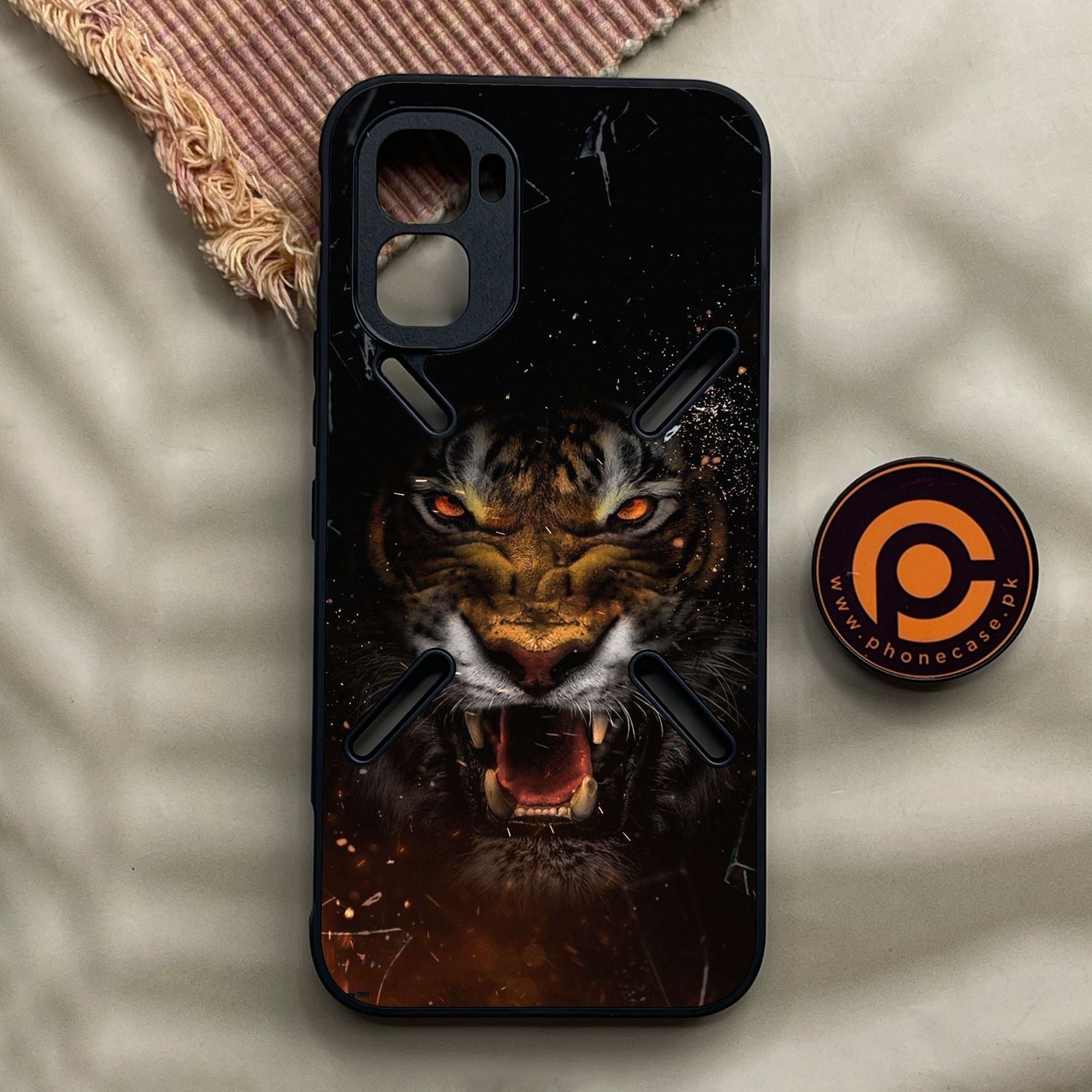 Infinix GT 50 Pro - Tiger Design 9 - Premium Metal Printed Soft Bumper Shock Proof Case