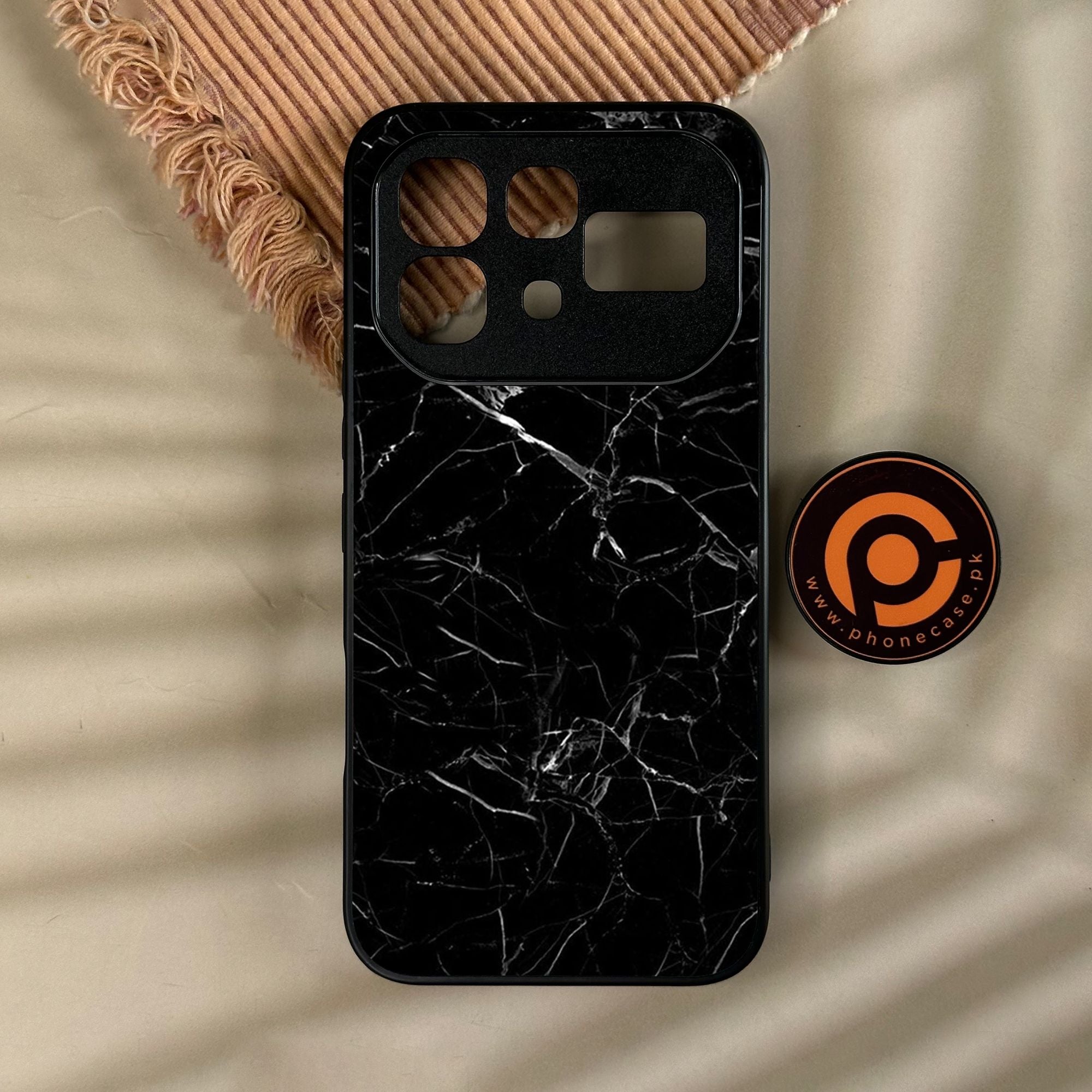 Infinix Note 60 - Black Marble Design 1 - Premium Metal Printed Soft Bumper Shock Proof Case