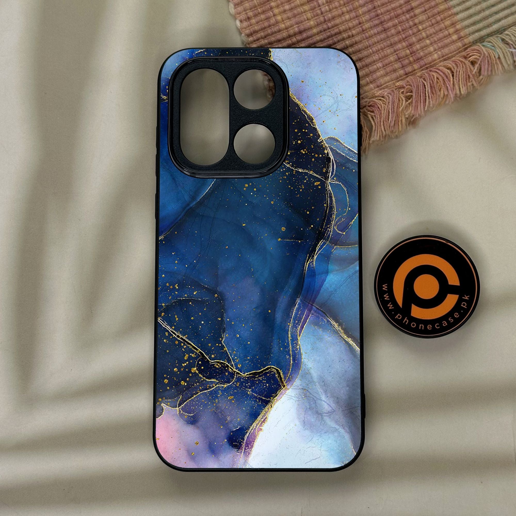 OnePlus 15 - Blue Marble Design 7 - Premium Metal Printed Soft Bumper Shock Proof Case