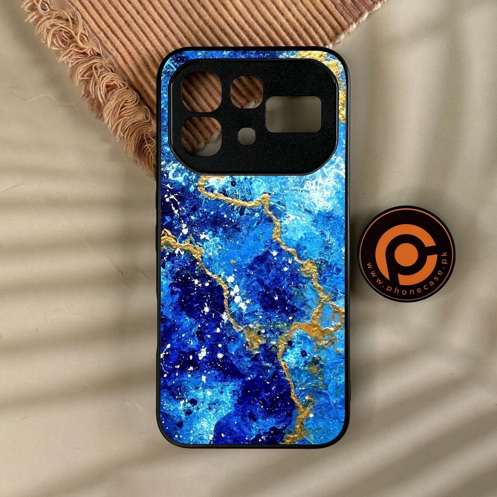 Infinix Note 60 Pro - Blue 2.0 Design 4 - Premium Metal Printed Soft Bumper Shock Proof Case