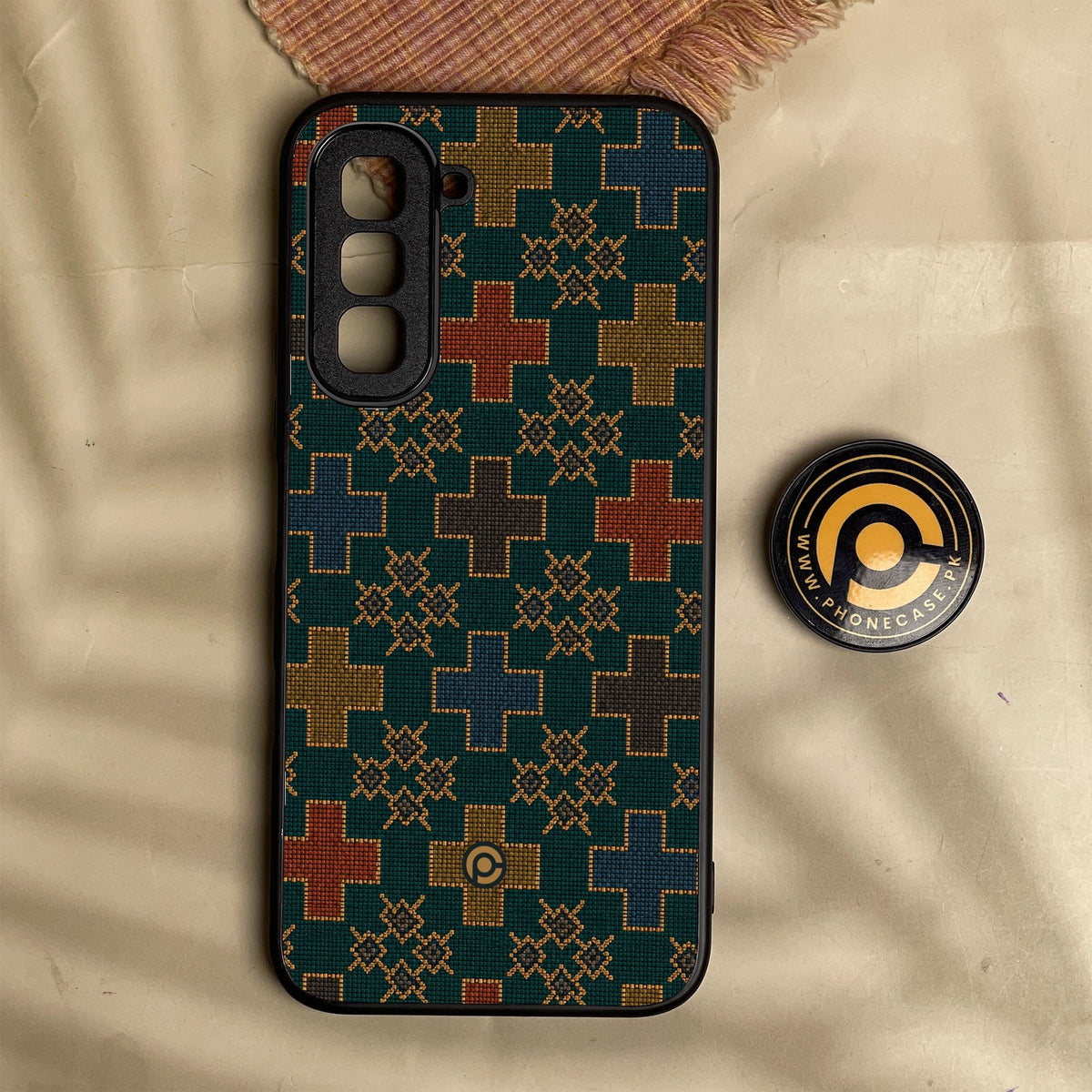 Infinix Hot 70 - Classic Weave Design 8 - Premium Metal Printed Soft Bumper Shock Proof Case