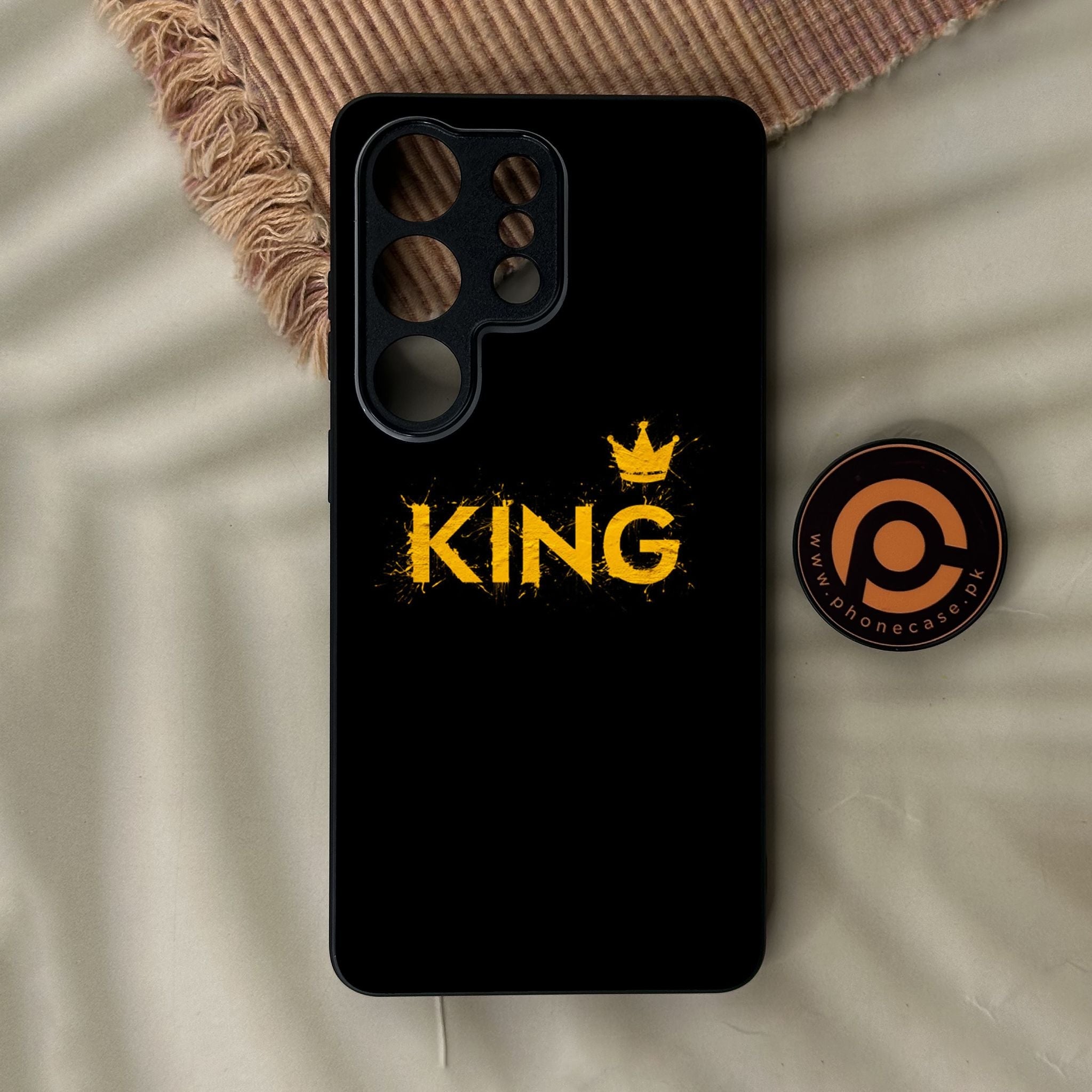 Galaxy S26 Ultra - King Design 2 - Premium Metal Printed Soft Bumper Shock Proof Case