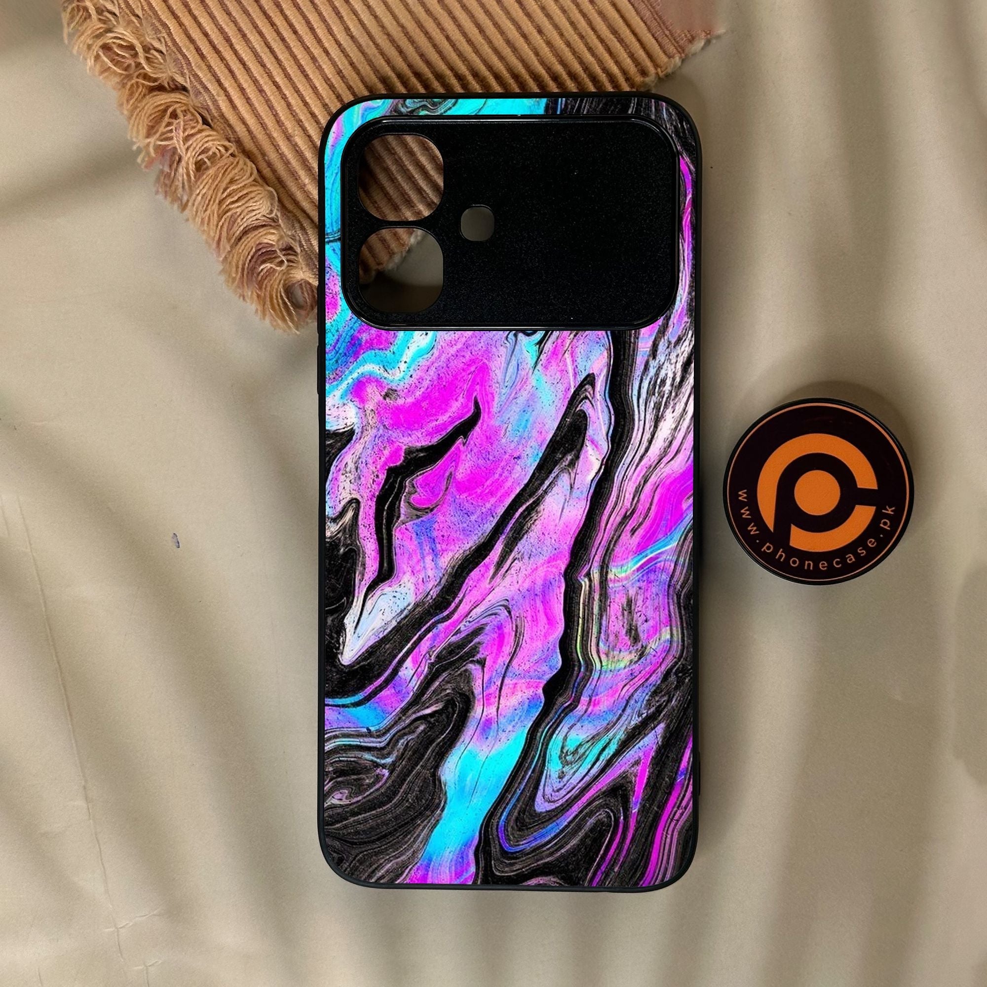 Infinix Smart 20 - Cosmic Inferno - Premium Metal Printed Soft Bumper Shock Proof Case