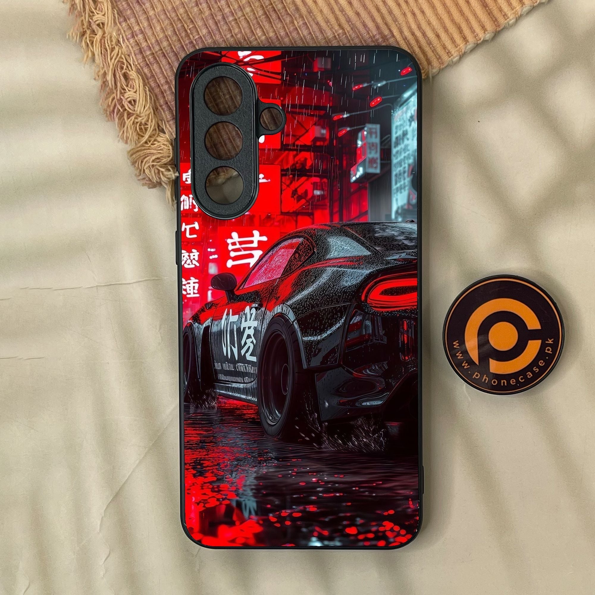Samsung Galaxy A37 - Tokyo Dark Night Racing Car - Premium Metal Printed Soft Bumper Shock Proof Case
