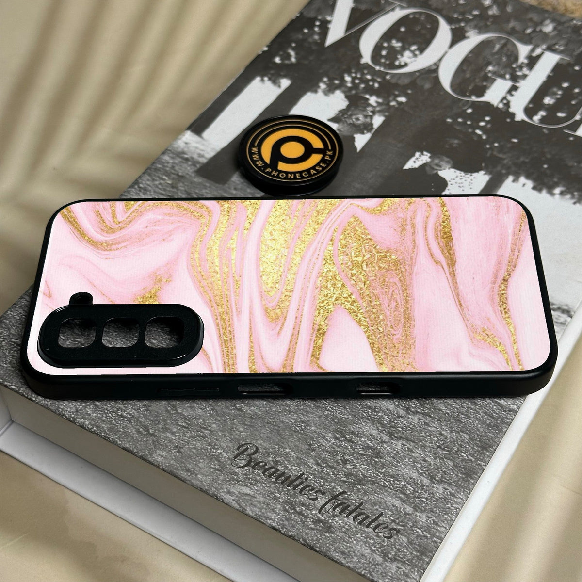 Infinix Hot 70 - Pink Design 10 - Premium Metal Printed Soft Bumper Shock Proof Case