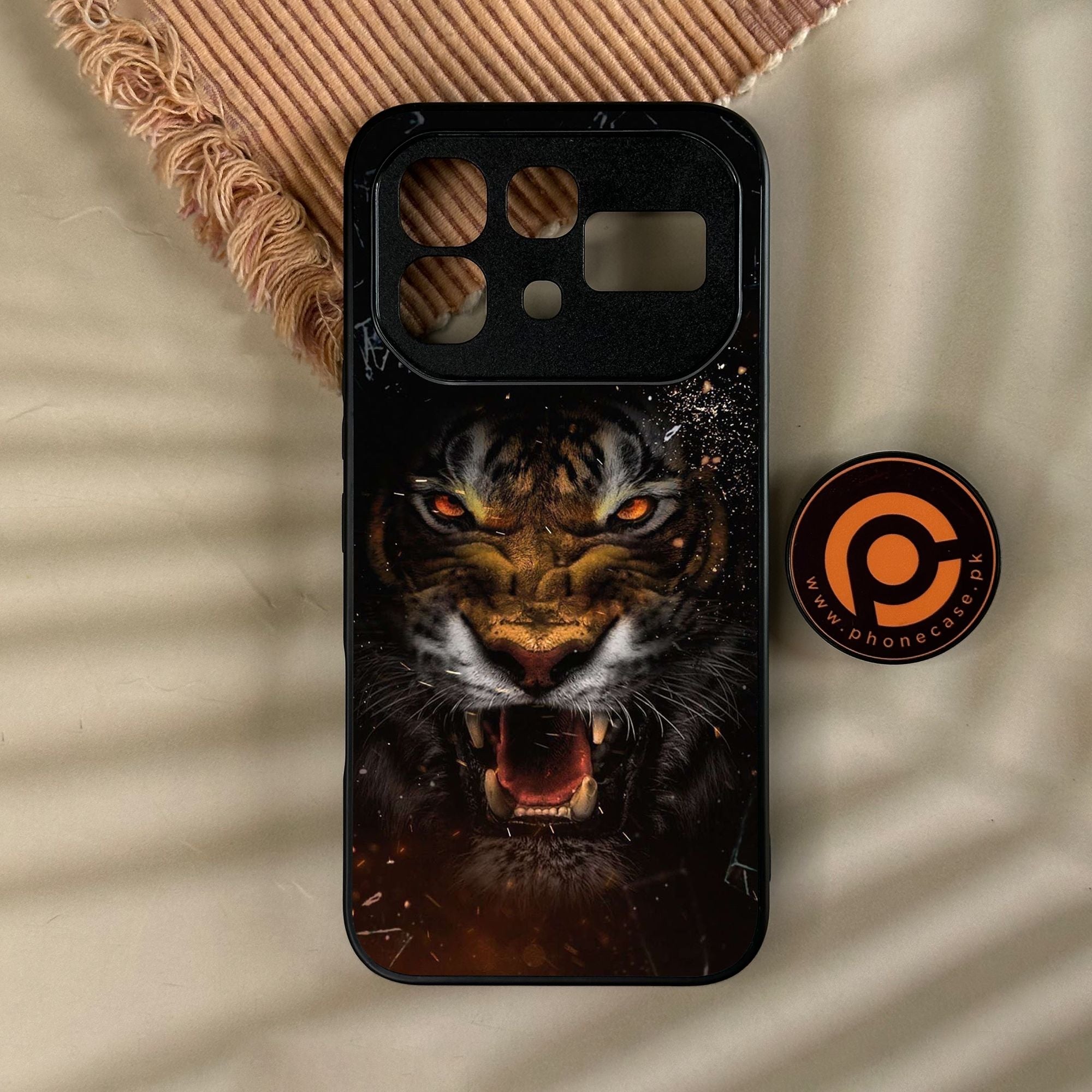 Infinix Note 60 Pro - Tiger Design 9 - Premium Metal Printed Soft Bumper Shock Proof Case