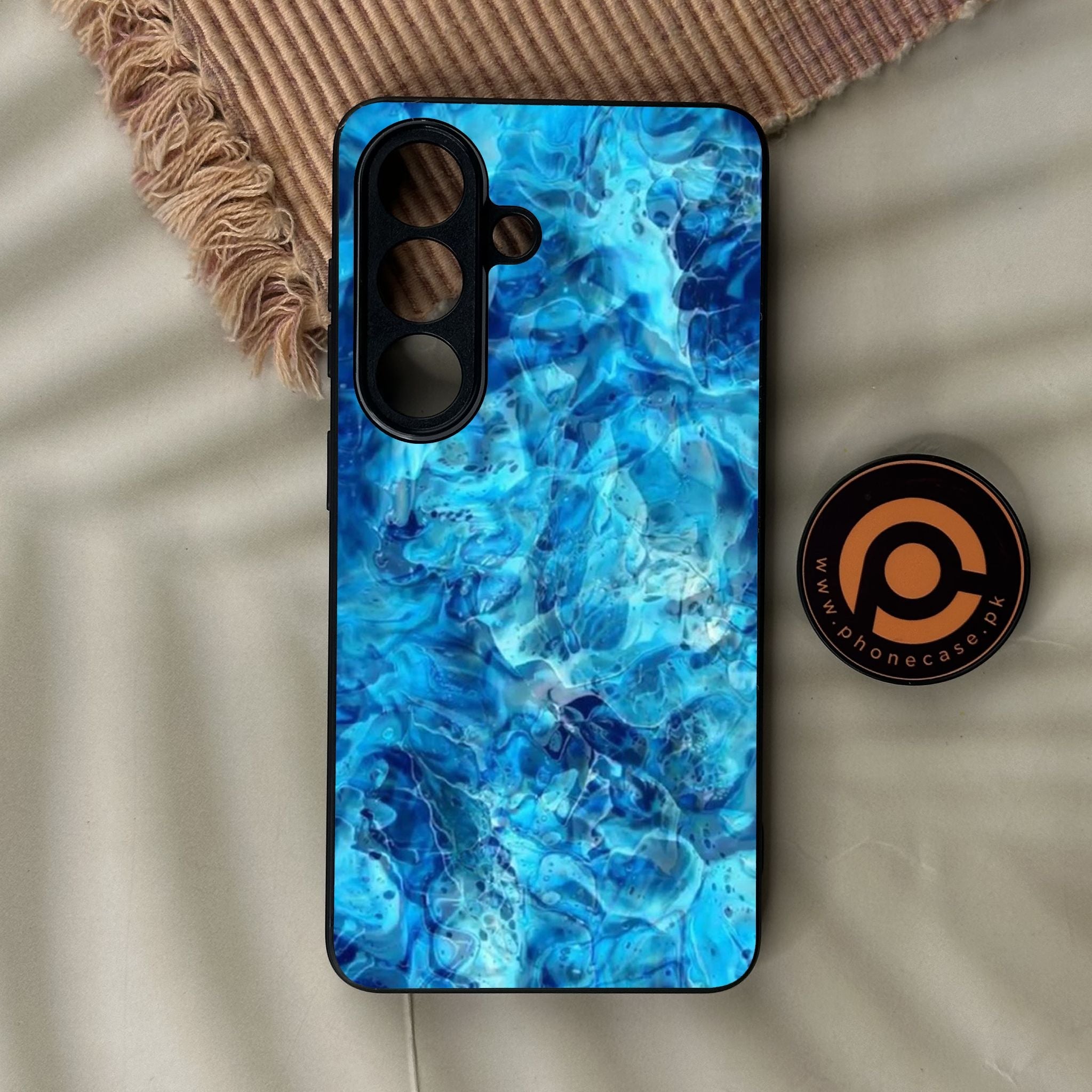 Galaxy S26 - Blue Marble Design 6 - Premium Metal Printed Soft Bumper Shock Proof Case