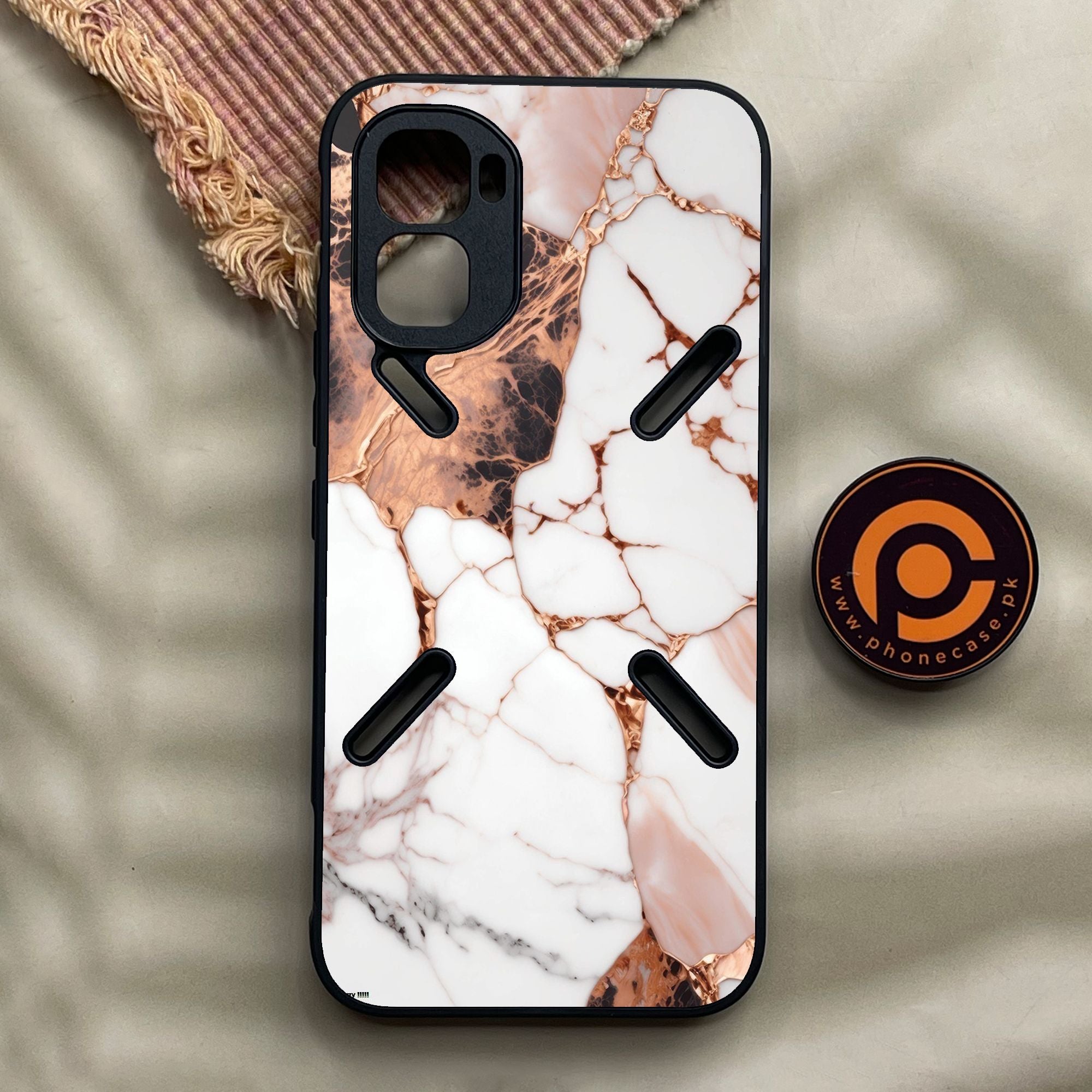 Infinix GT 50 Pro - Liquid Marble Design 5 - Premium Metal Printed Soft Bumper Shock Proof Case