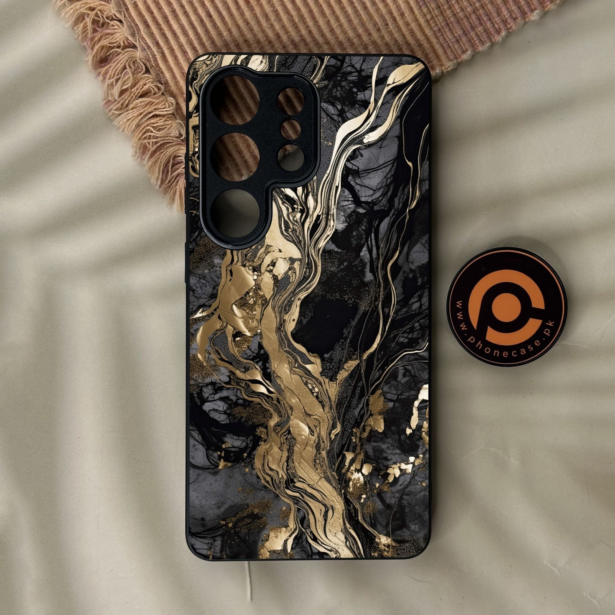 Galaxy S26 Ultra - Liquid Marble Design 9 - Premium Metal Printed Soft Bumper Shock Proof Case